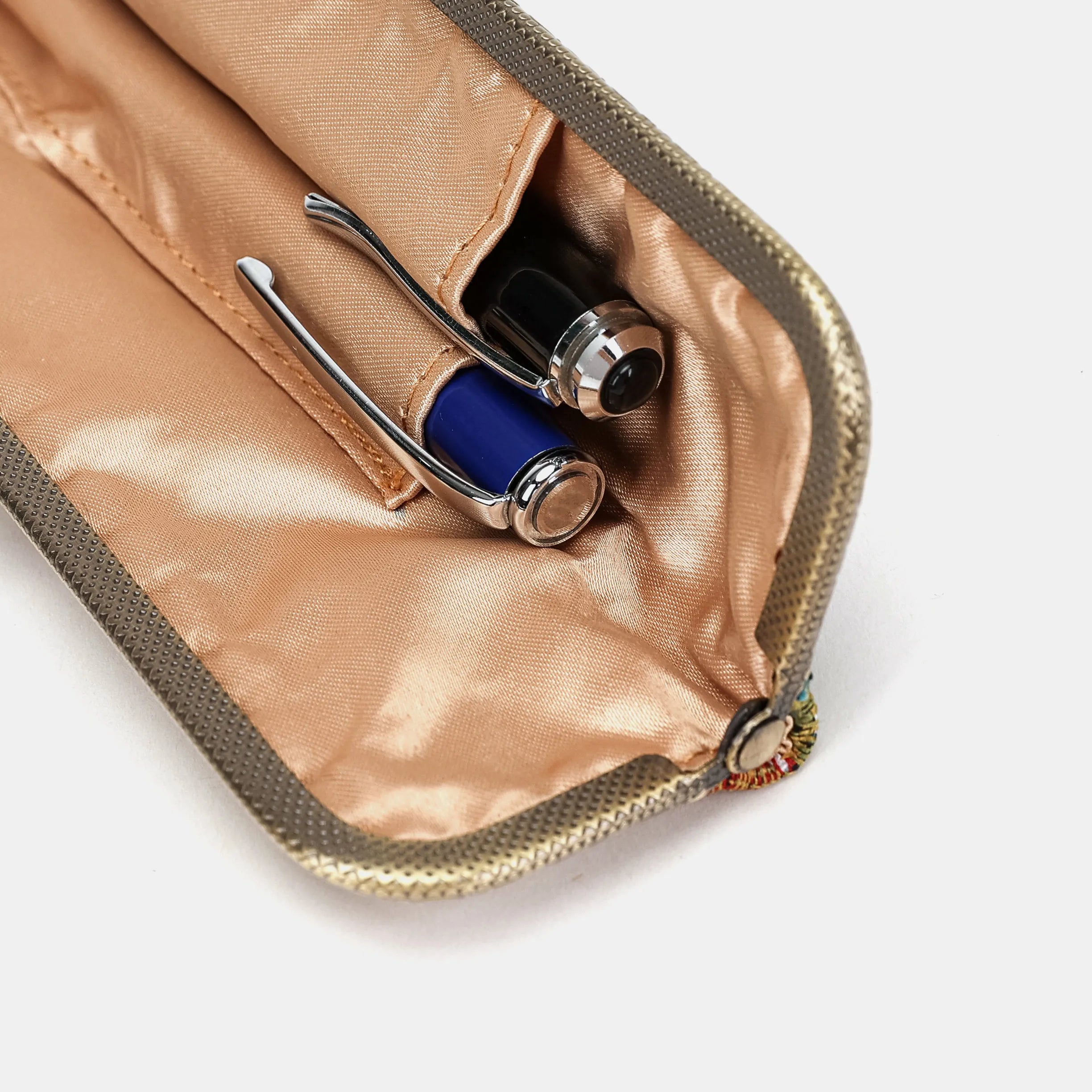Floral Teal Duo Pen Case Carpetbag of America  detail
