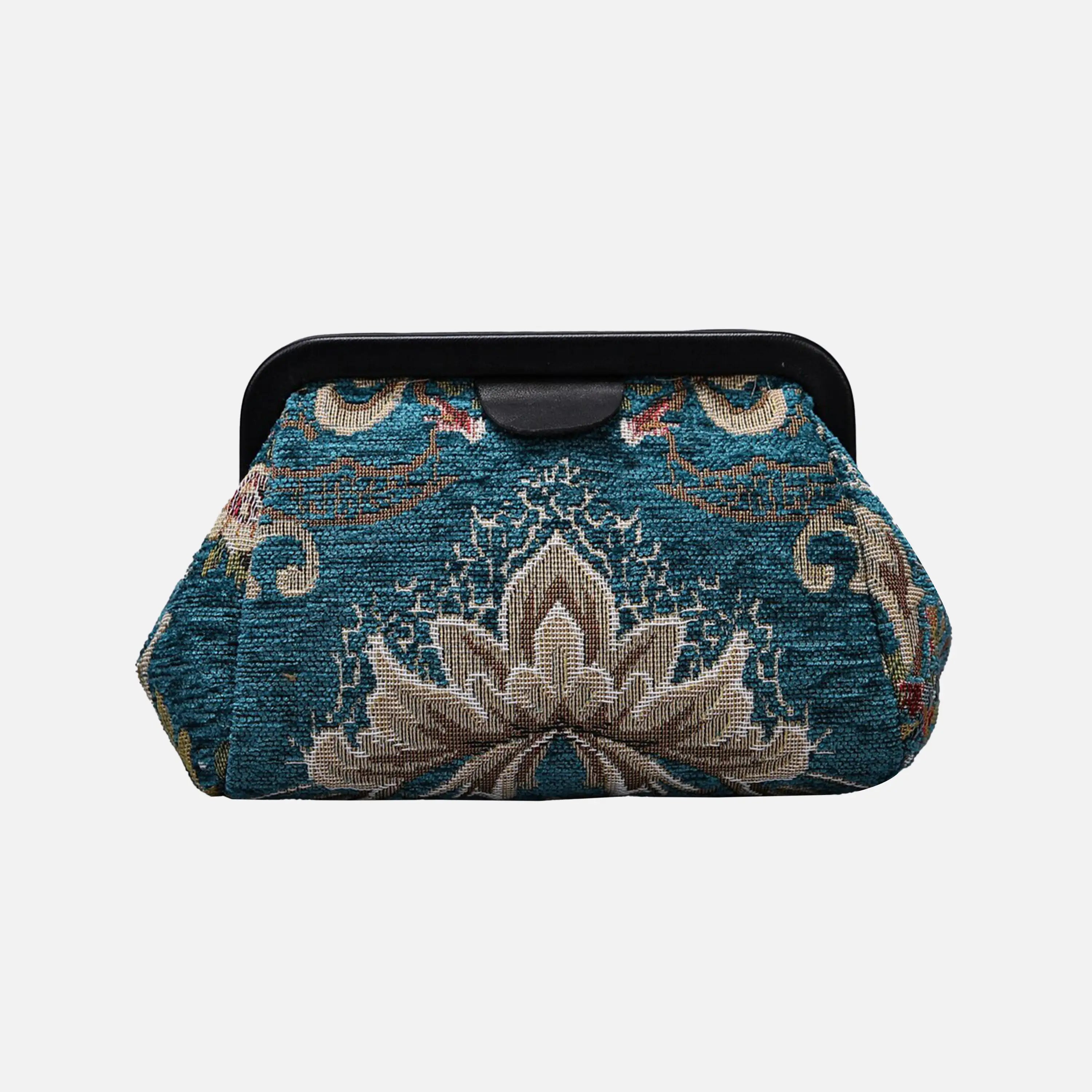 Floral Teal Evening Bag Clutch carpet bag of America overview