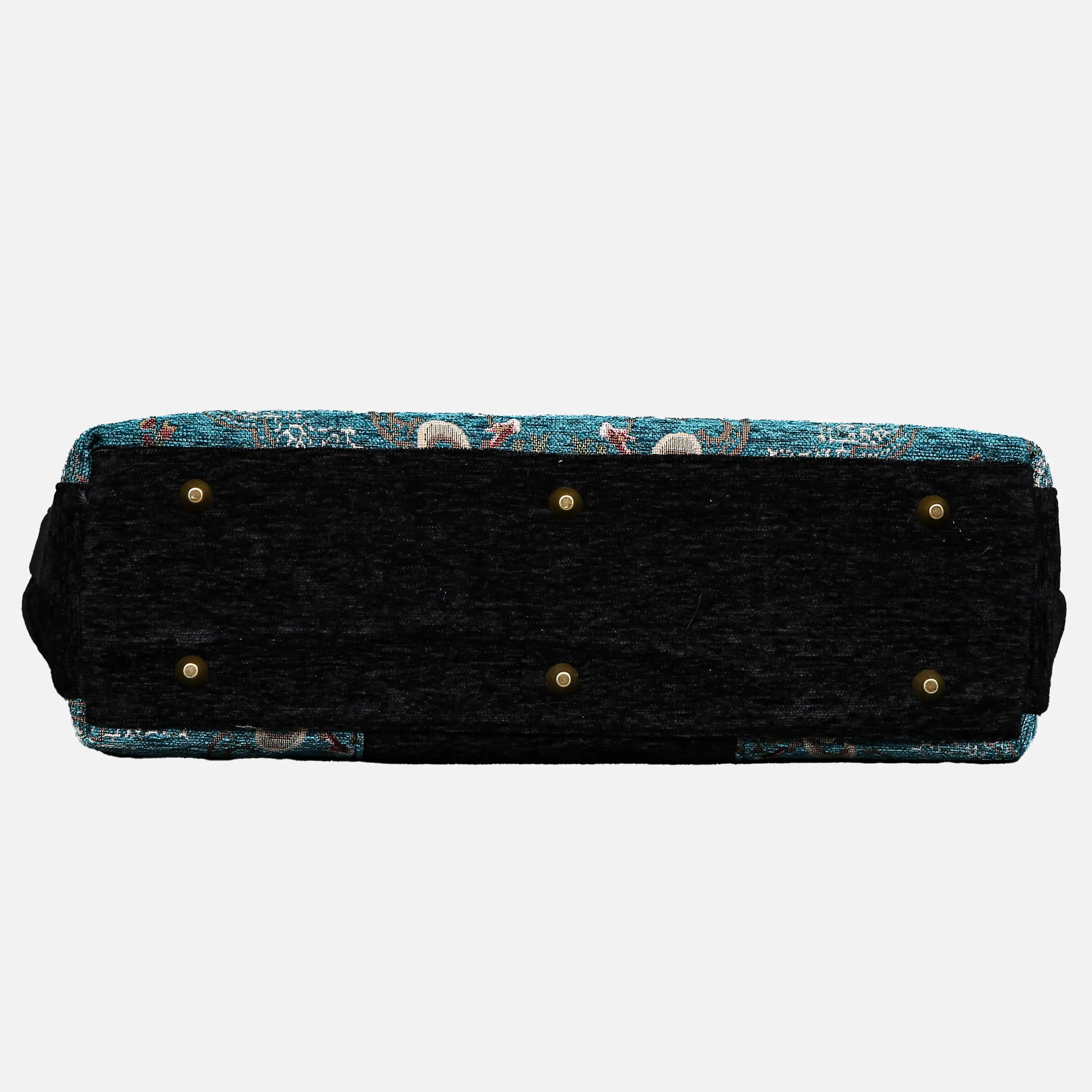Floral Teal Laptop Work Bag carpet bag of America bottom