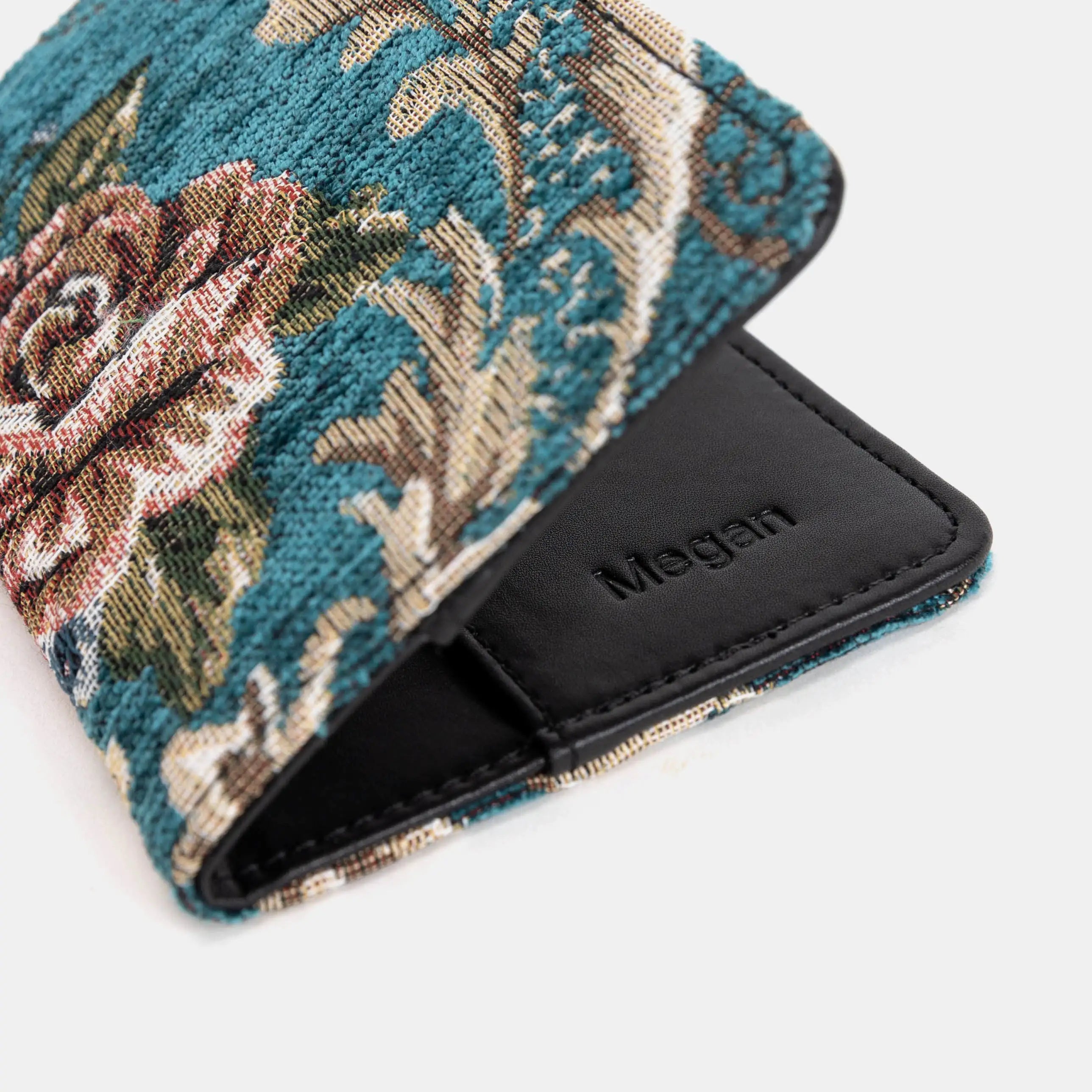 Floral Teal Passport Cover of America  bottom