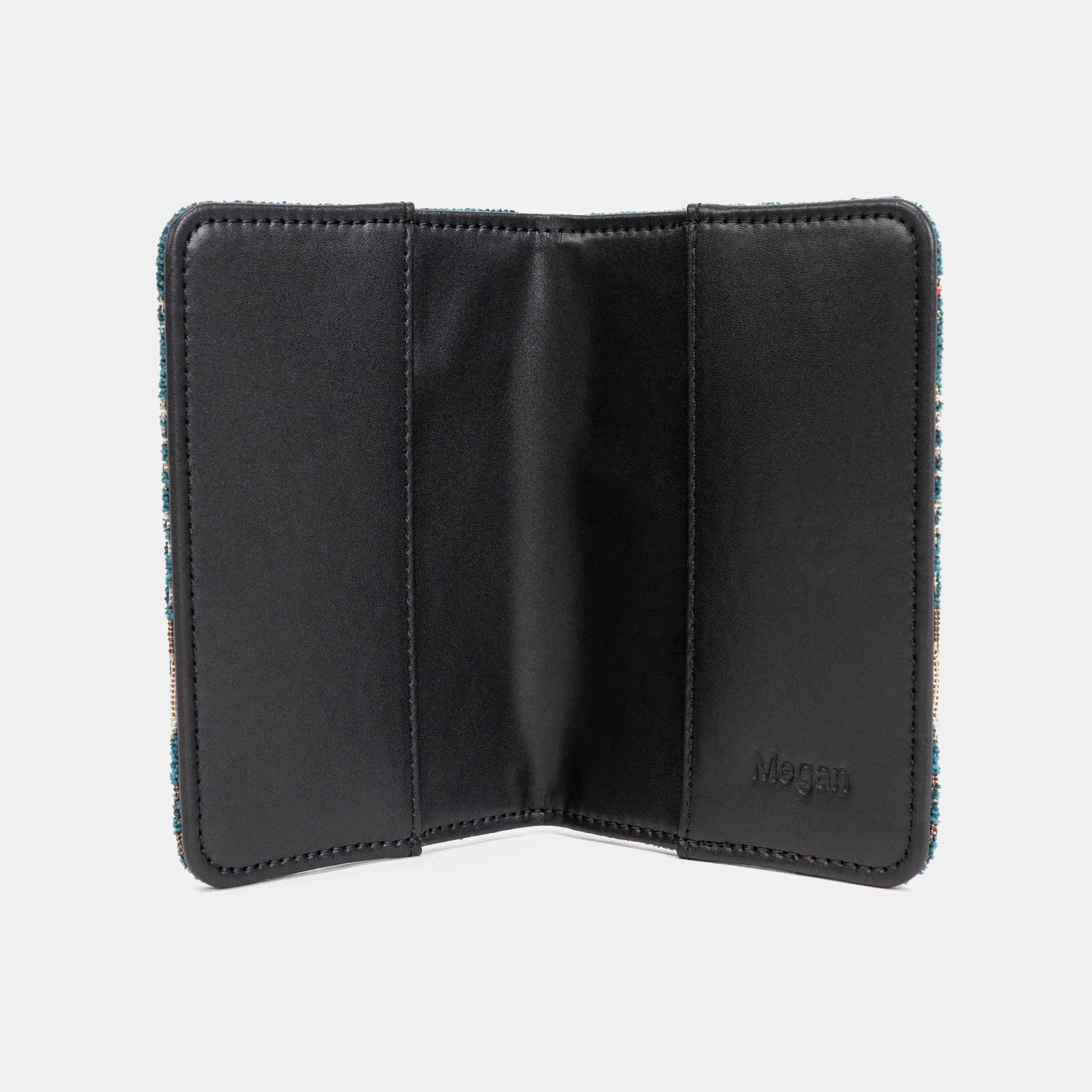 Floral Teal Passport Cover of America  inside