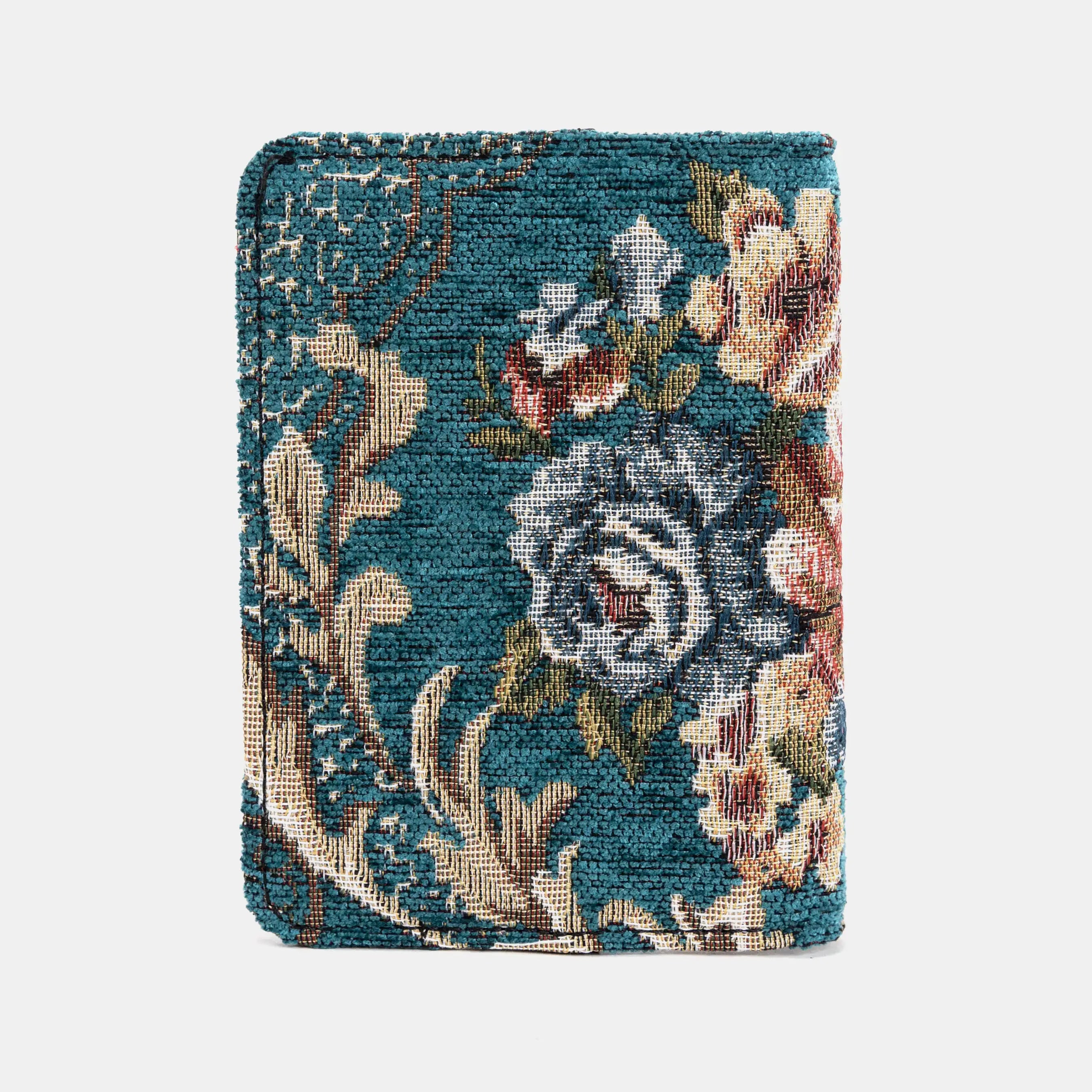 Floral Teal Passport Cover of America  back