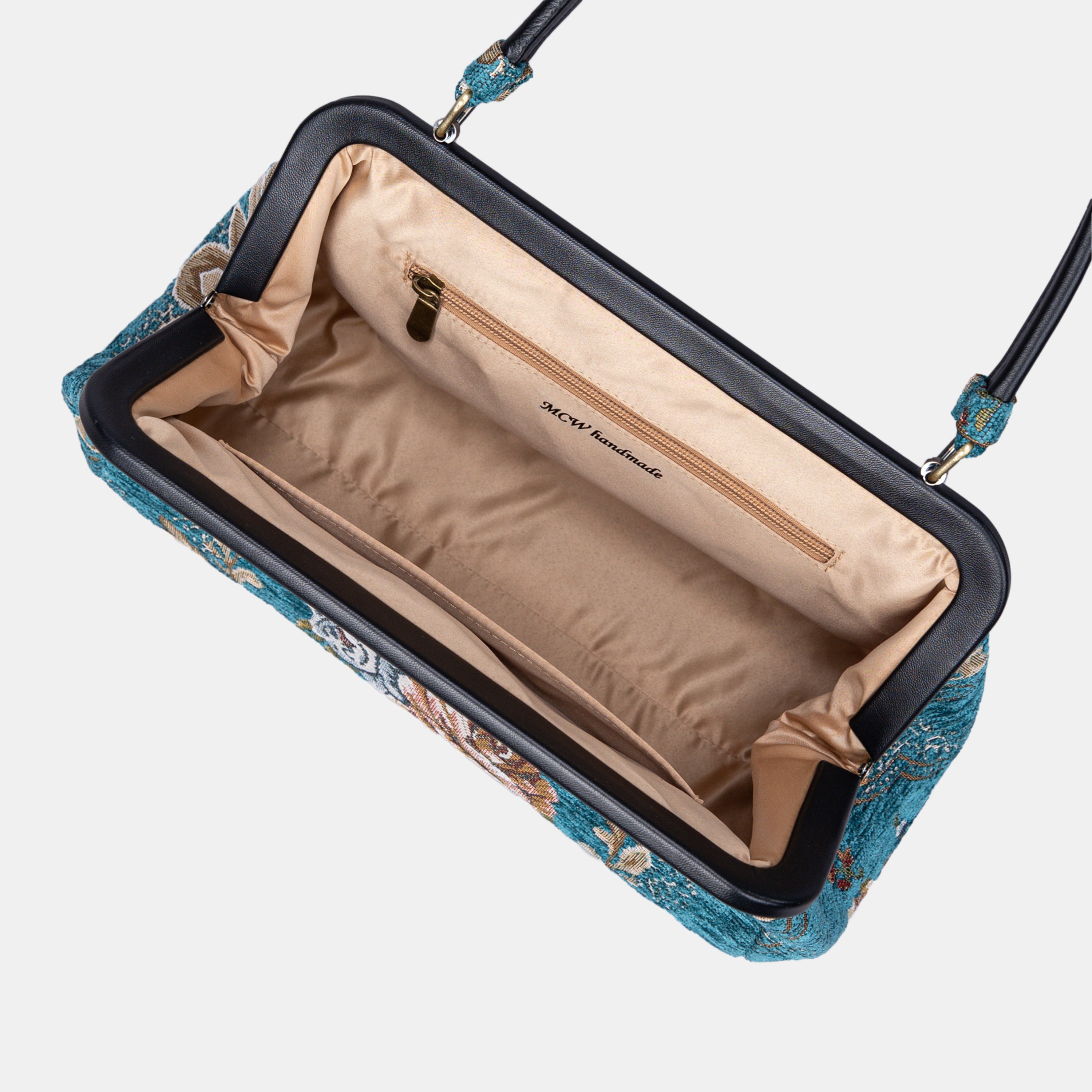 Floral Teal Shoulder Bag  of America inside