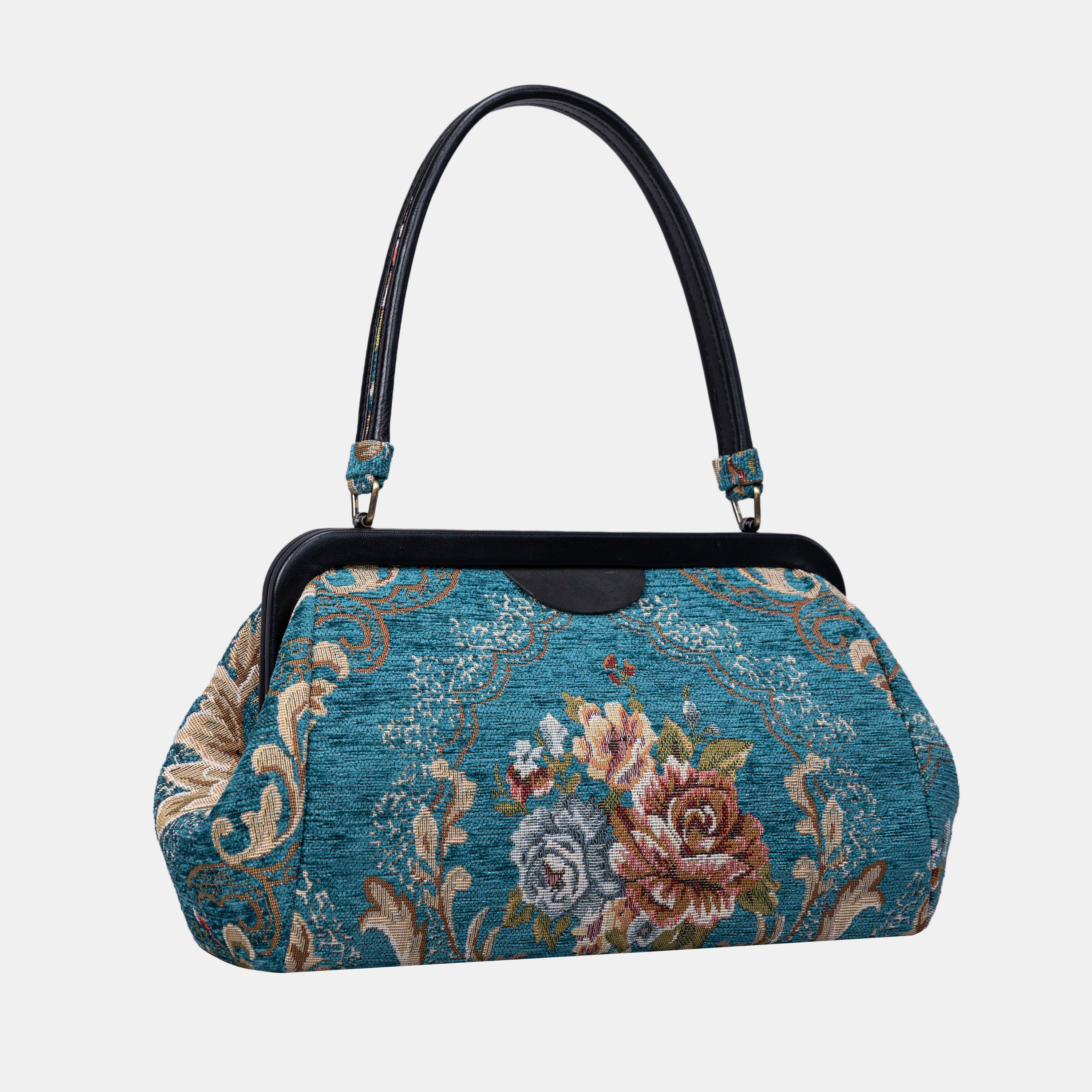 Floral Teal Shoulder Bag  of America Front side