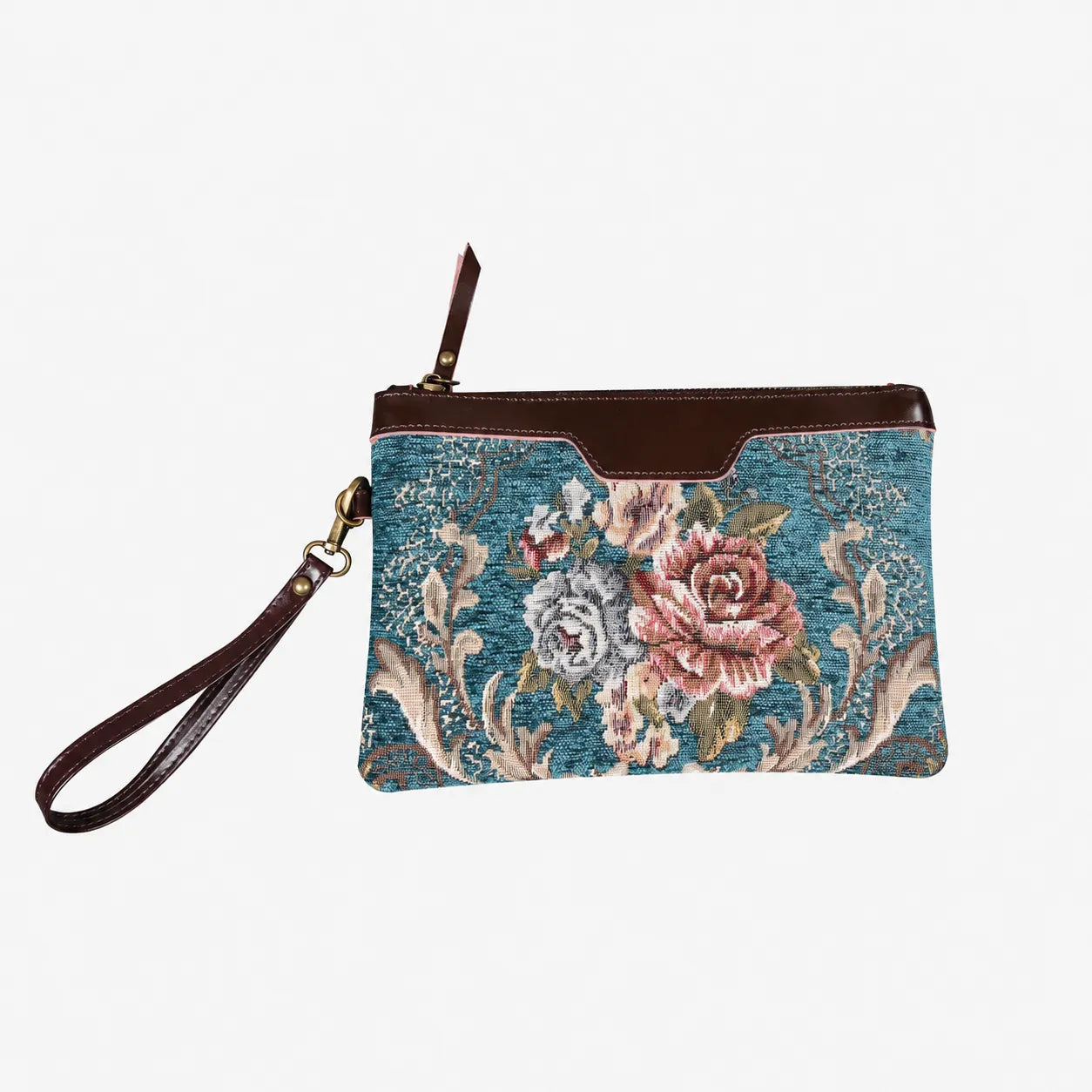 Floral Teal carpet bag MCW Handmade main