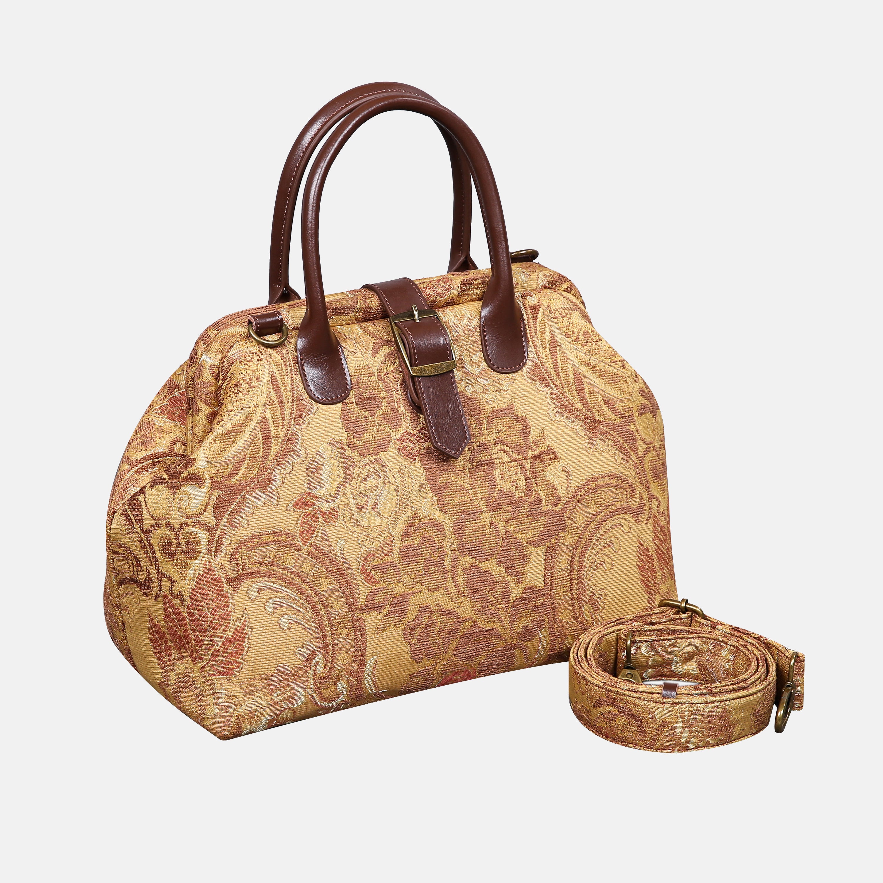 Floral Vintage Carpet Handbag Purse carpet bag MCW Handmade of America with shoulder strap
