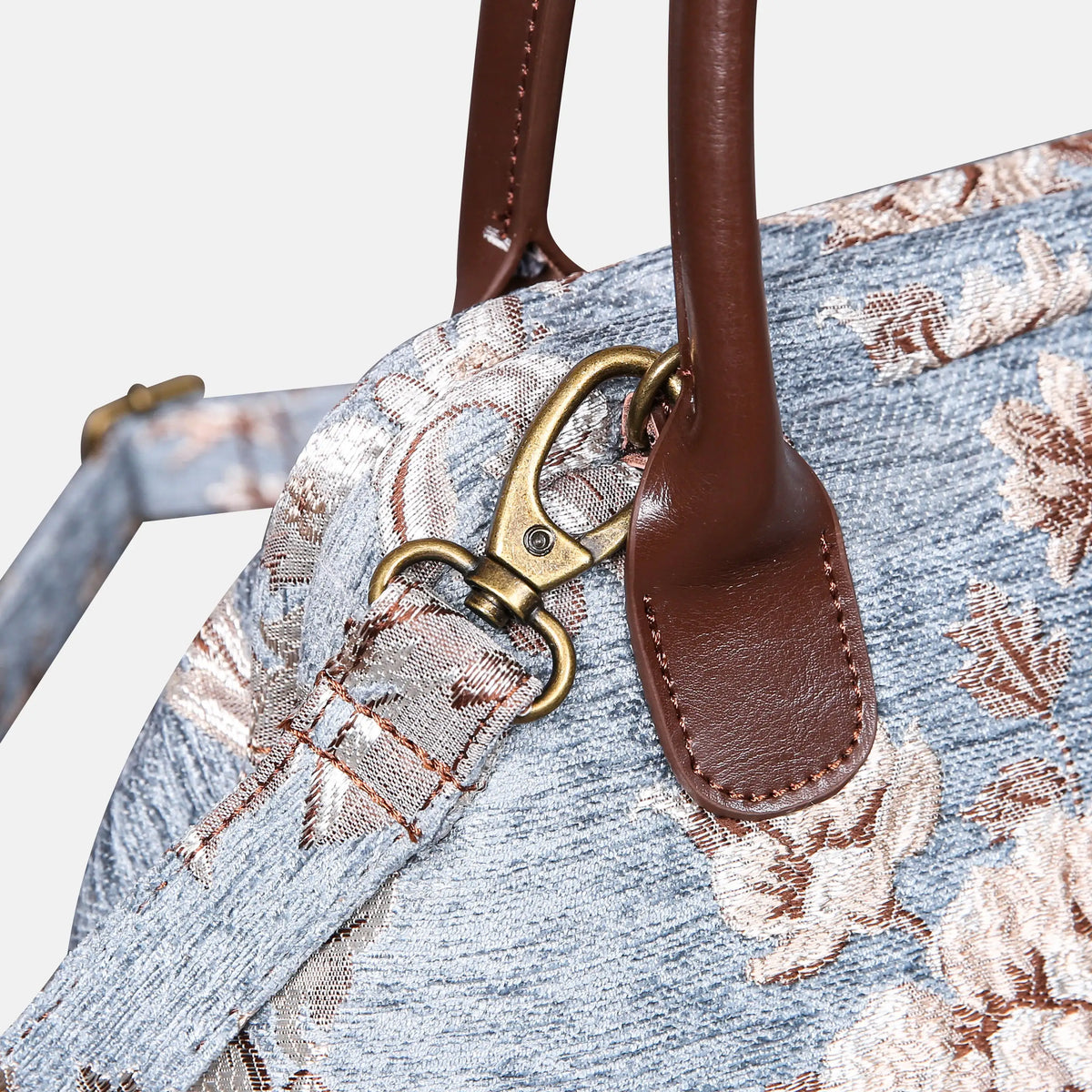 Floral Windy Blue Carpet Satchel carpet bag MCW Handmade details