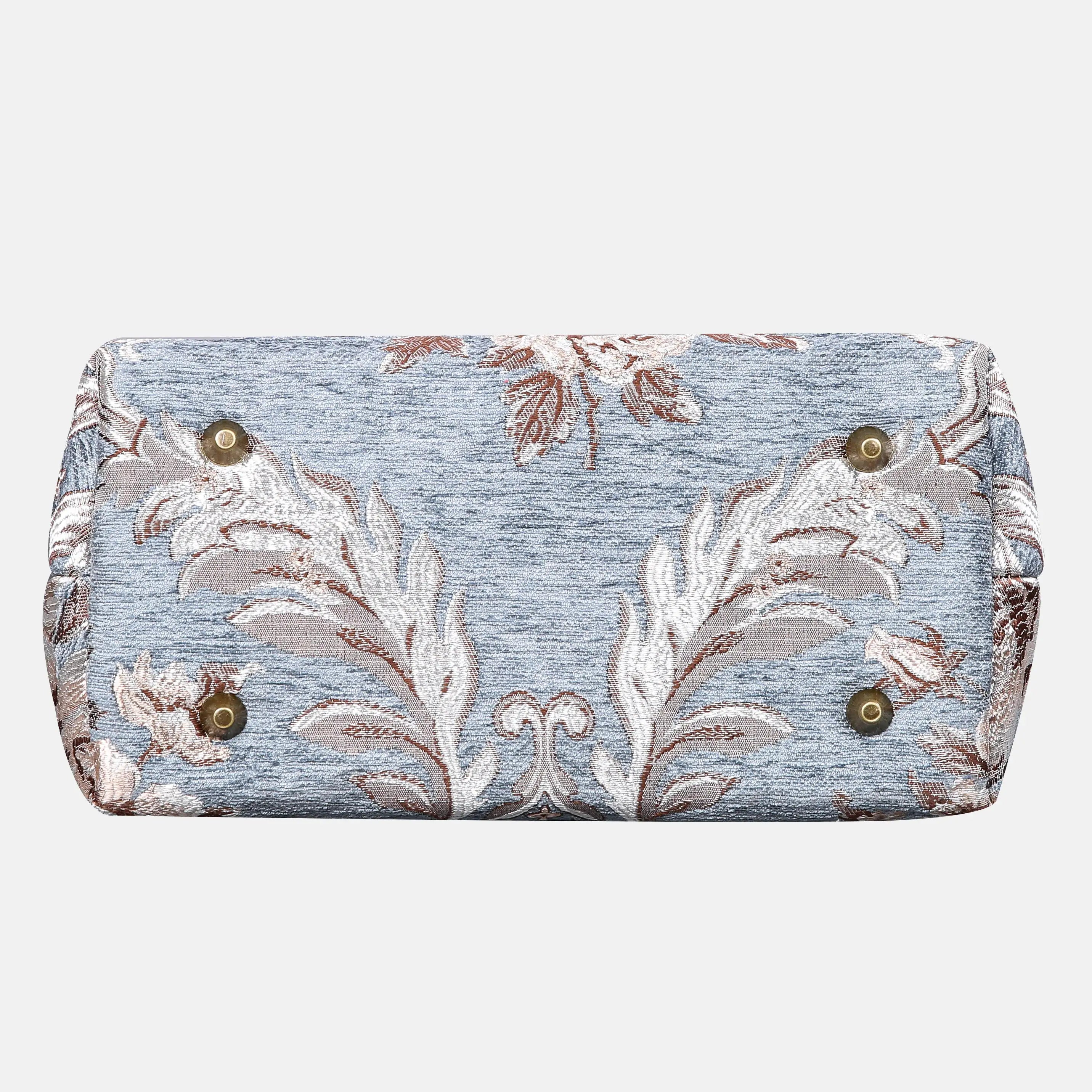 Floral Windy Blue Carpet Satchel carpet bag MCW Handmade bottom