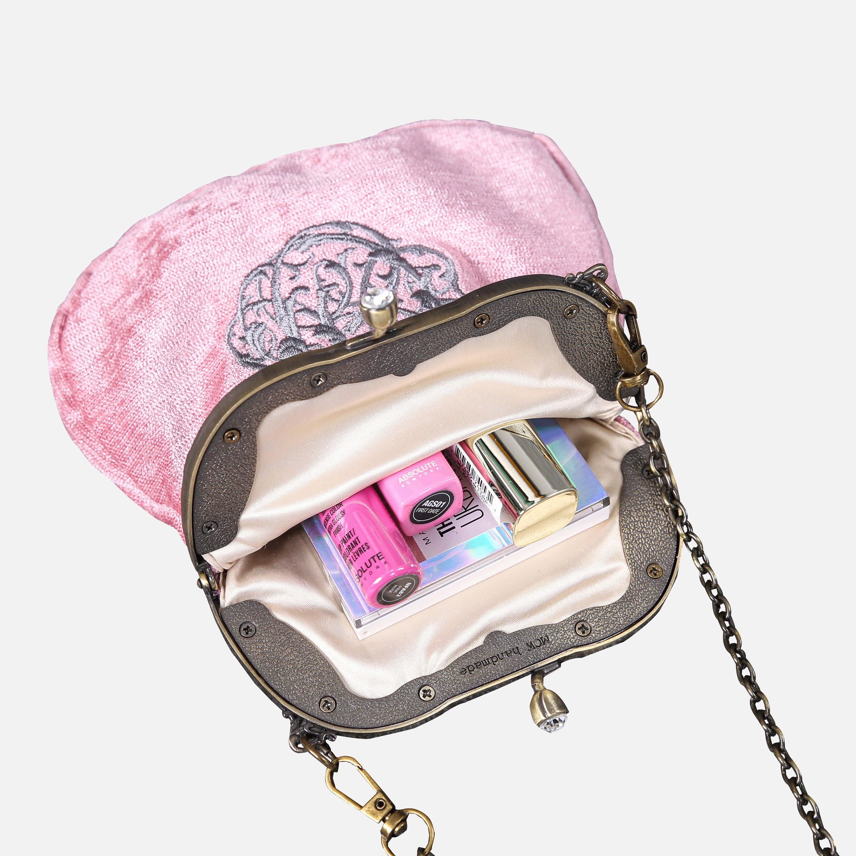 French Swirl  Chatelaine Purses carpet bag of America inside