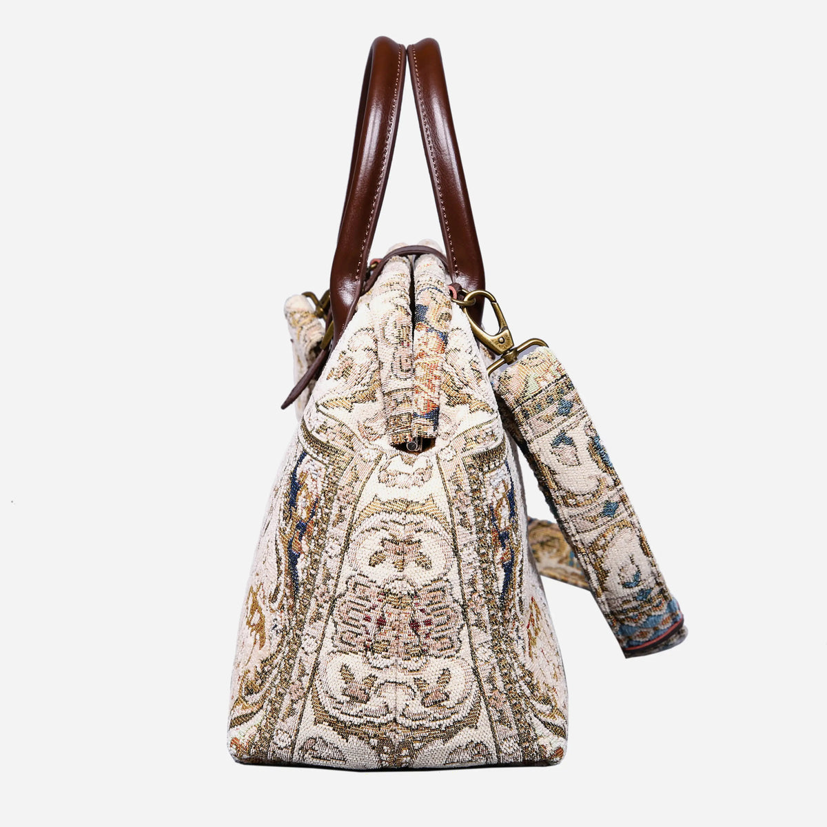 Golden Age Beige Carpet Handbag Purse carpet bag MCW Handmade side