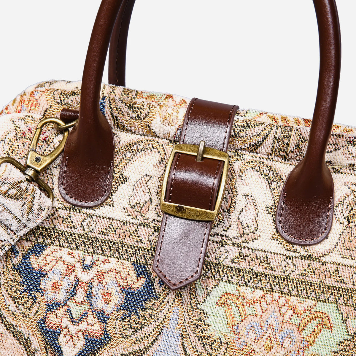 Golden Age Beige Carpet Handbag Purse carpet bag MCW Handmade buckle