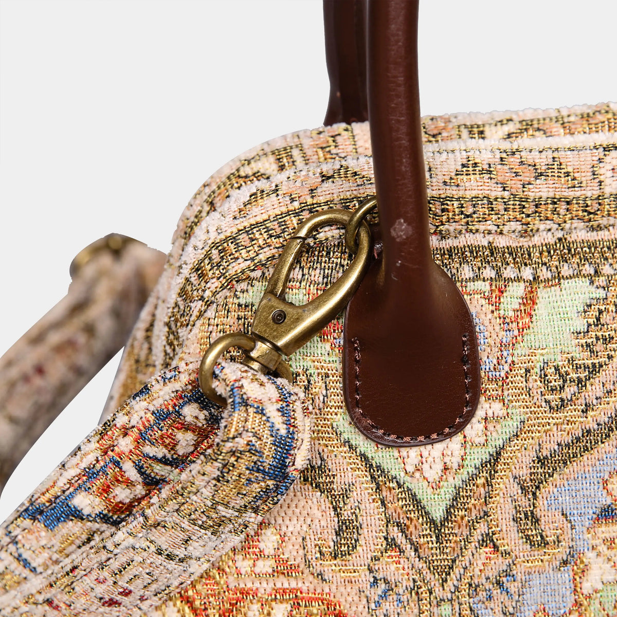 Golden Age Beige Carpet Satchel carpet bag MCW Handmade buckle