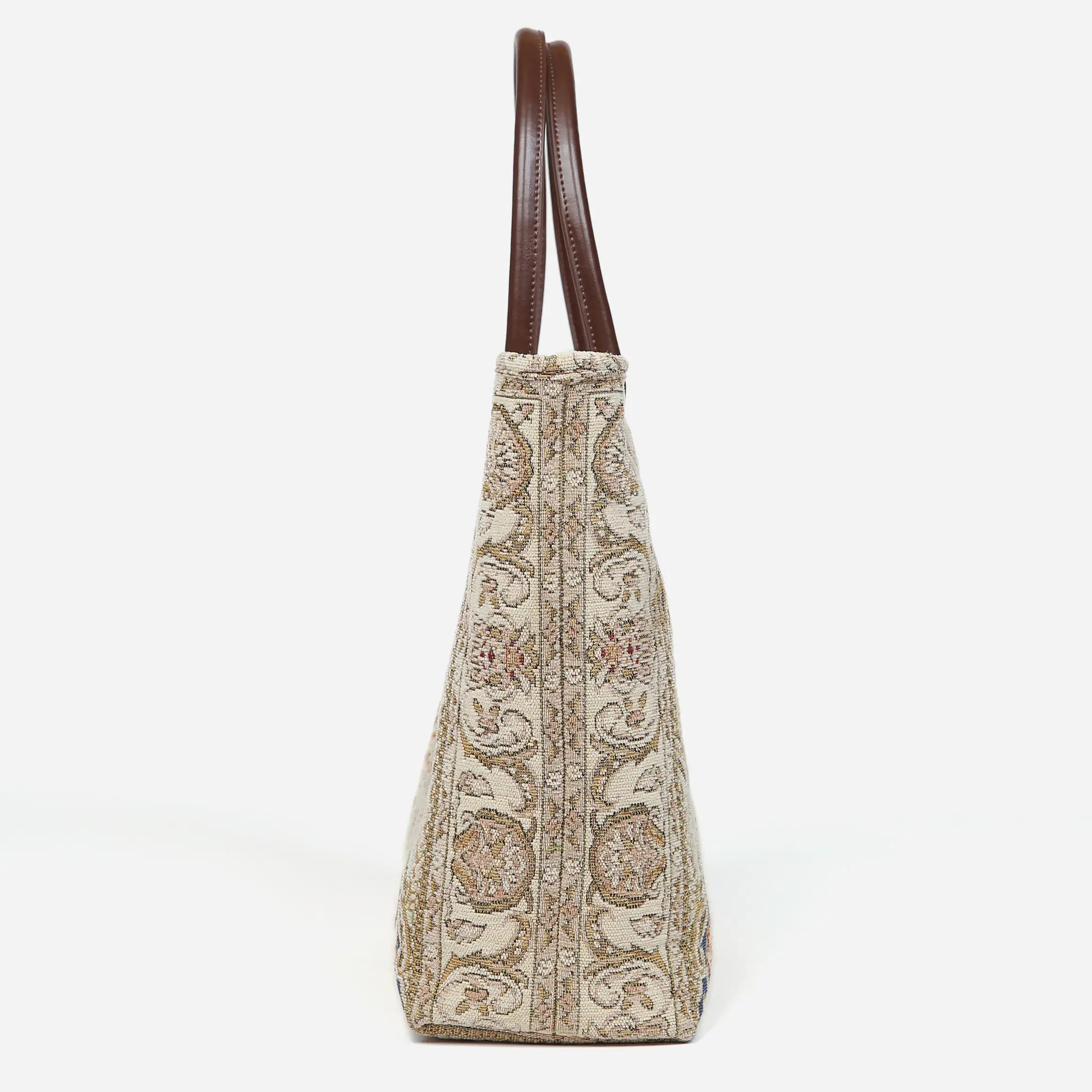 Golden Age Beige Carpet Tote Shopper Carpetbag of America side