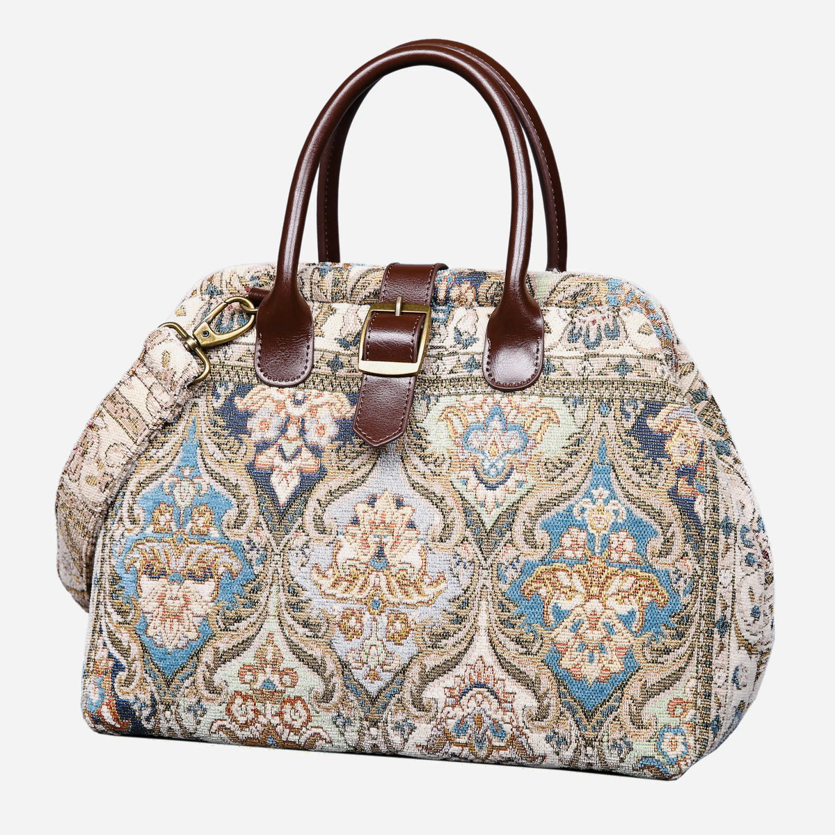 Golden Age Blue Carpet Handbag Purse carpet bag MCW Handmade front