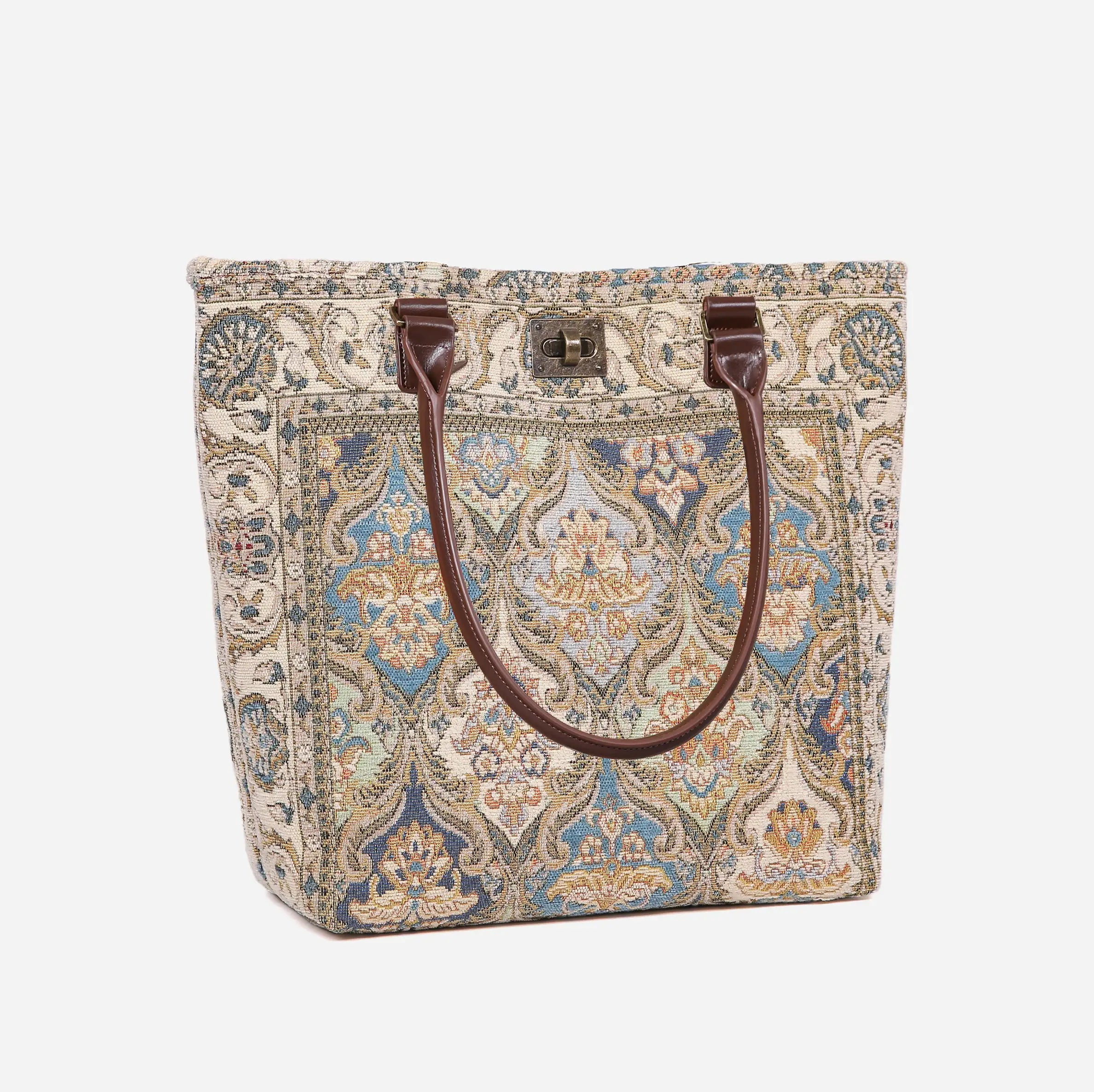 Golden Age Blue Carpet Tote Shopper Carpetbag of America front