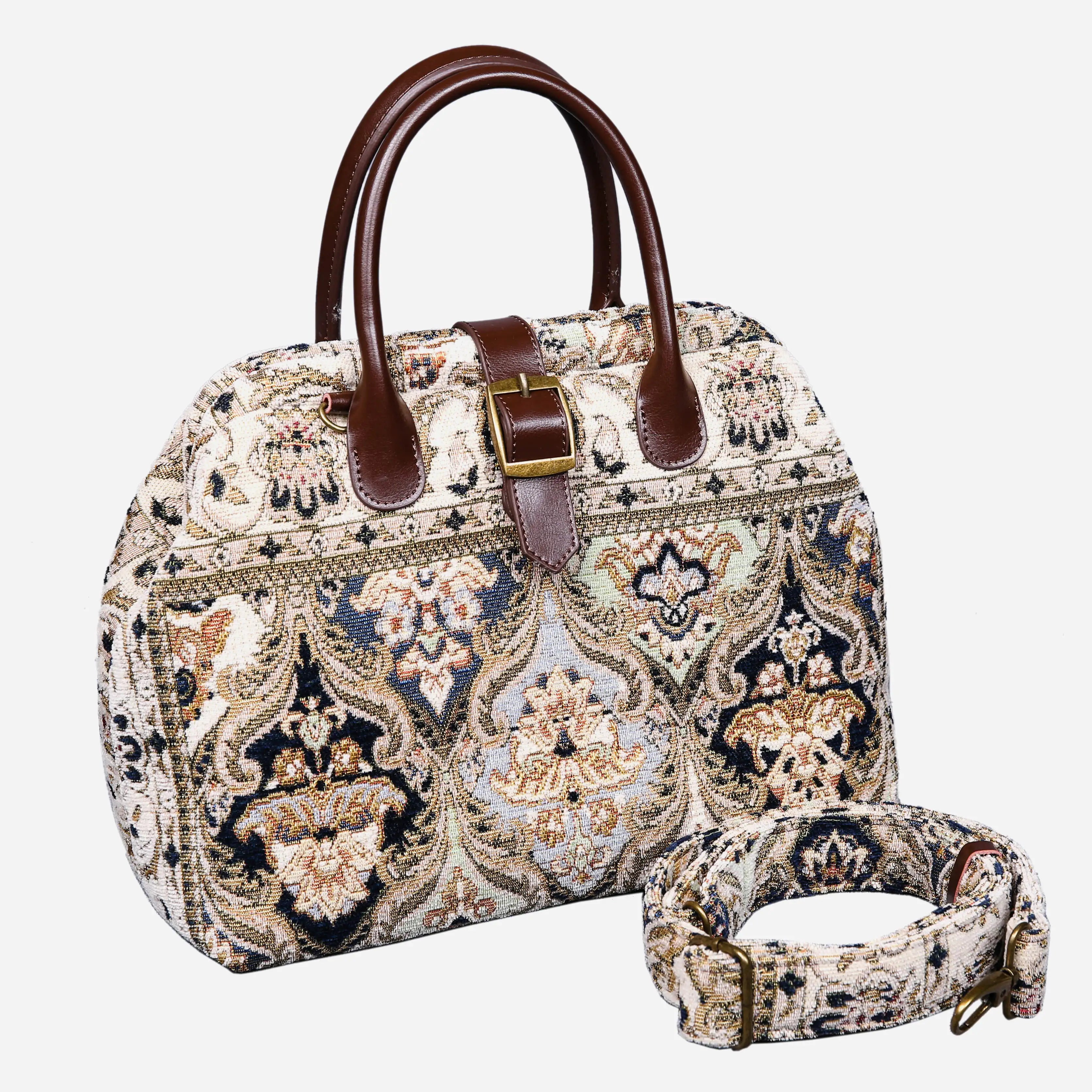 Golden Age Navy Carpet Handbag Purse of America with shoulder strap