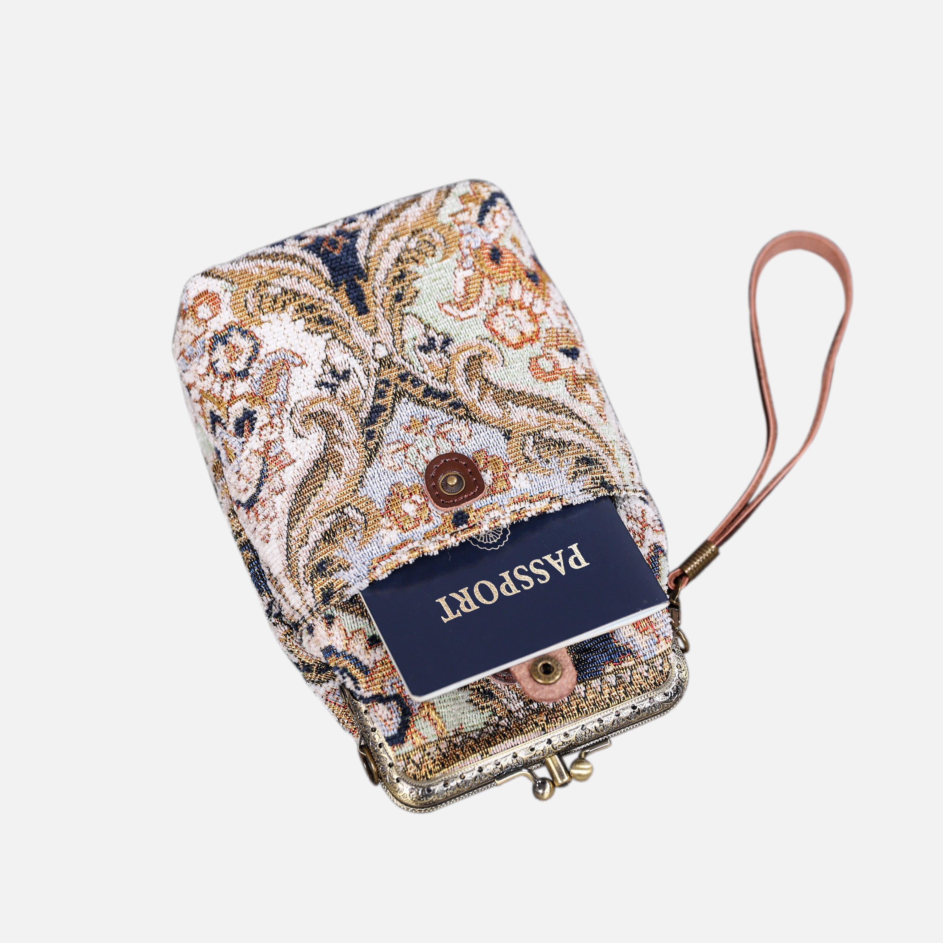 Golden Age Navy Carpet Phone Case Carpetbag of America pocket