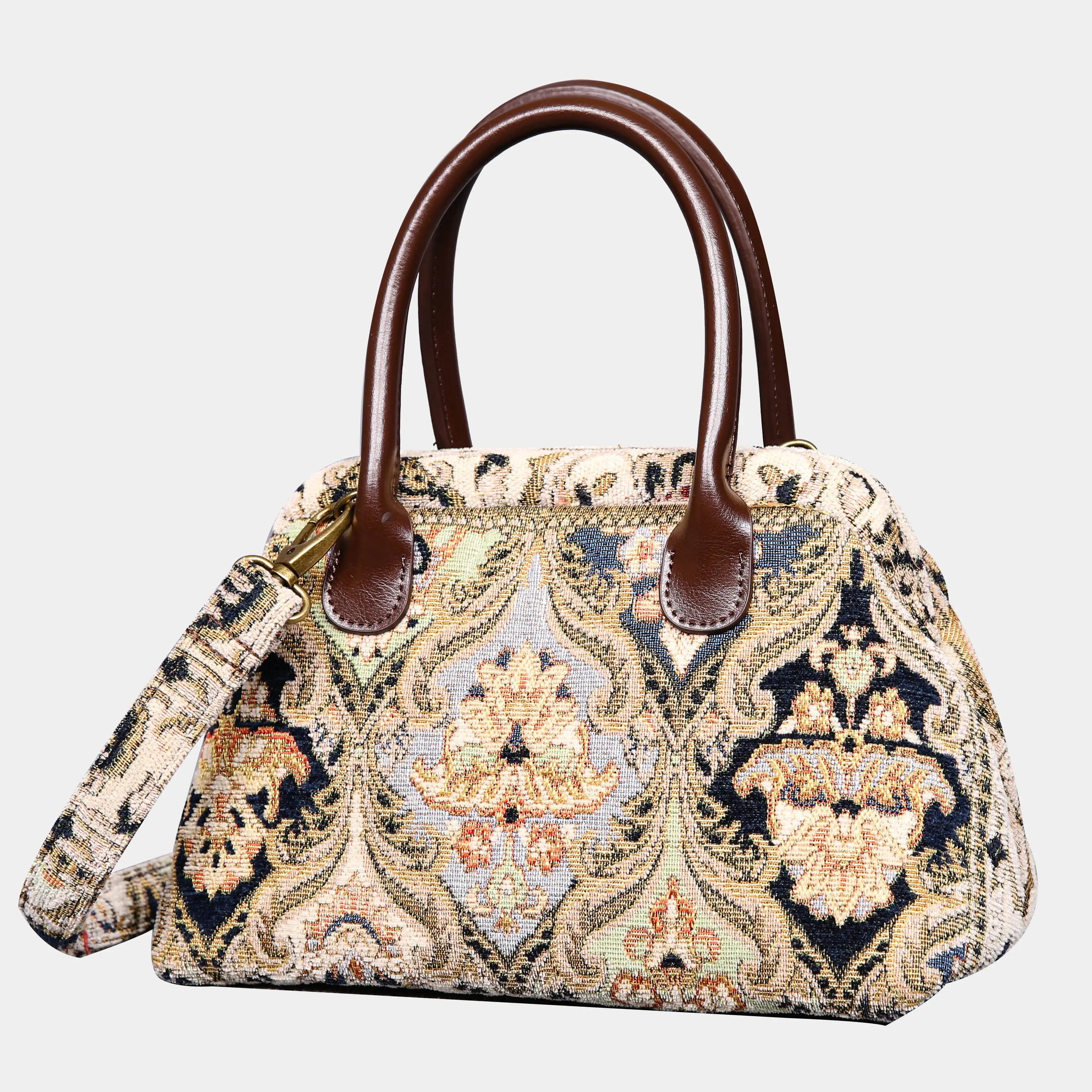 Golden Age Navy Carpet Satchel Carpetbag of America front