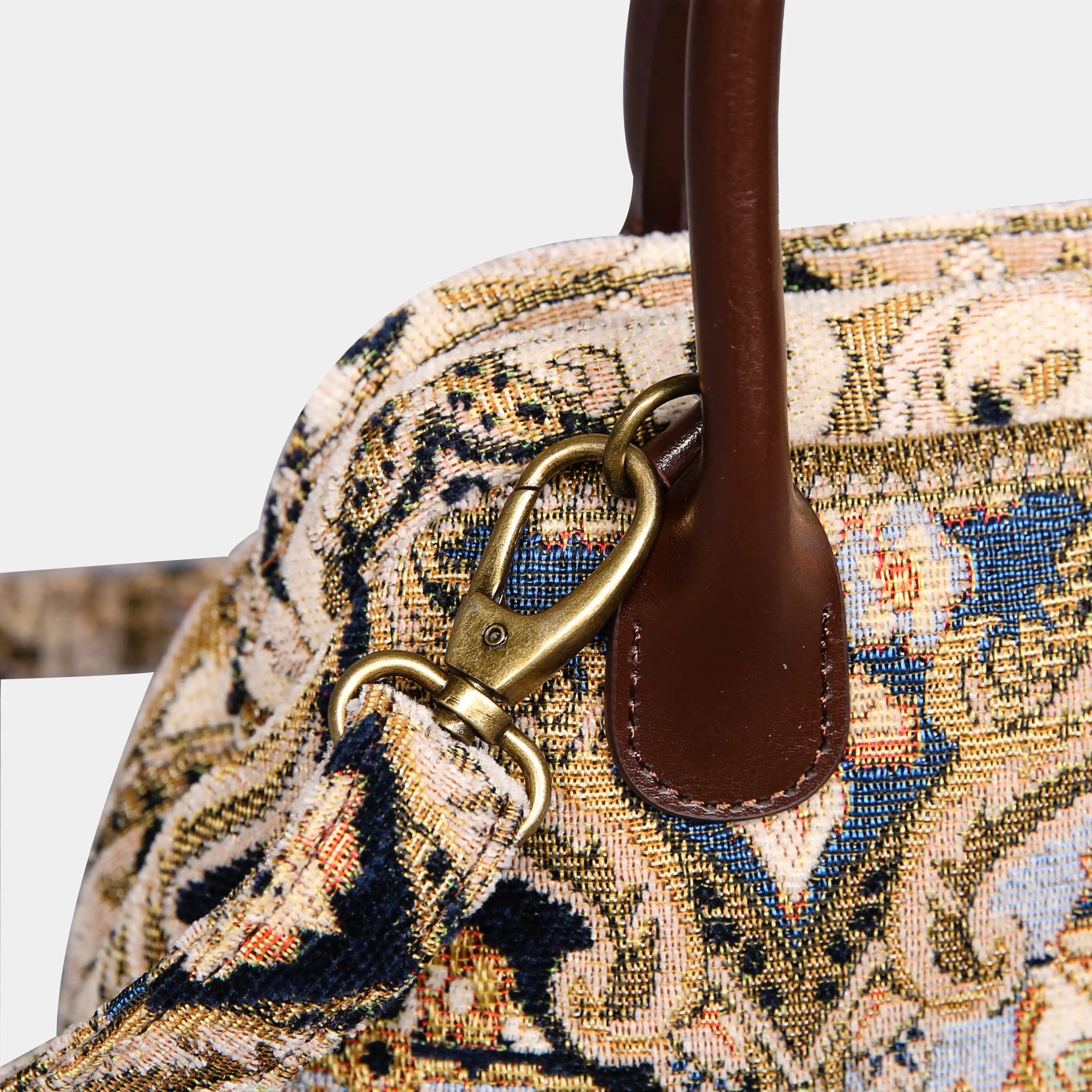 Golden Age Navy Carpet Satchel Carpetbag of America buckle