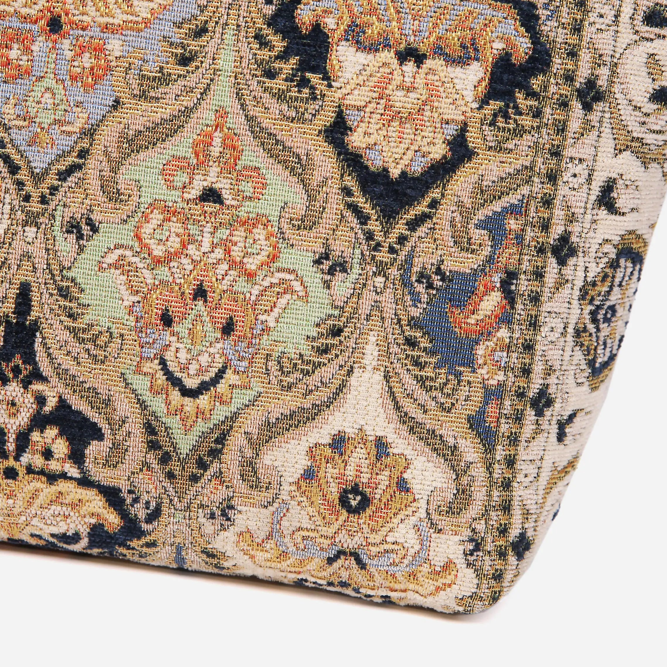 Golden Age Navy Carpet Tote Shopper Carpetbag of America details