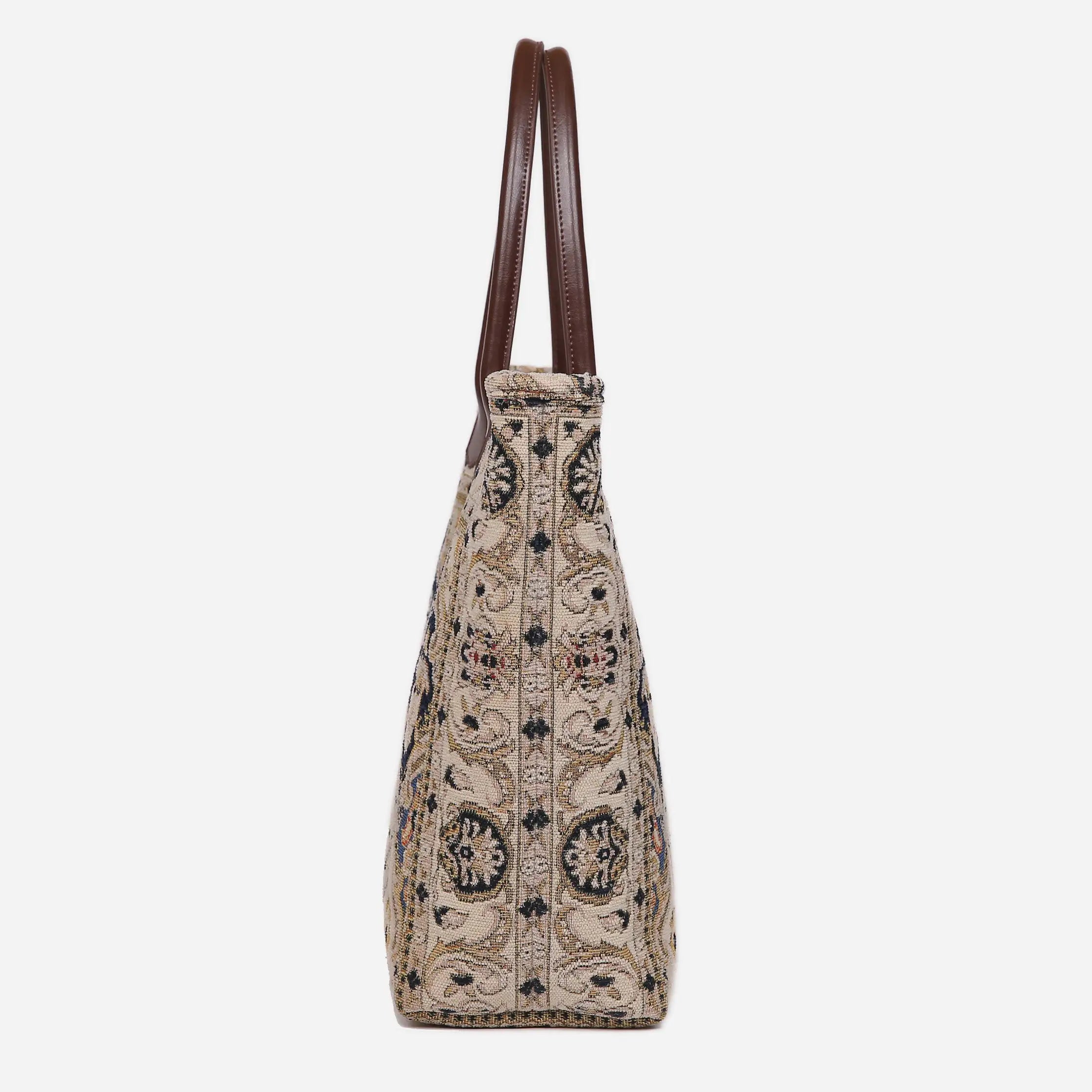 Golden Age Navy Carpet Tote Shopper Carpetbag of America side