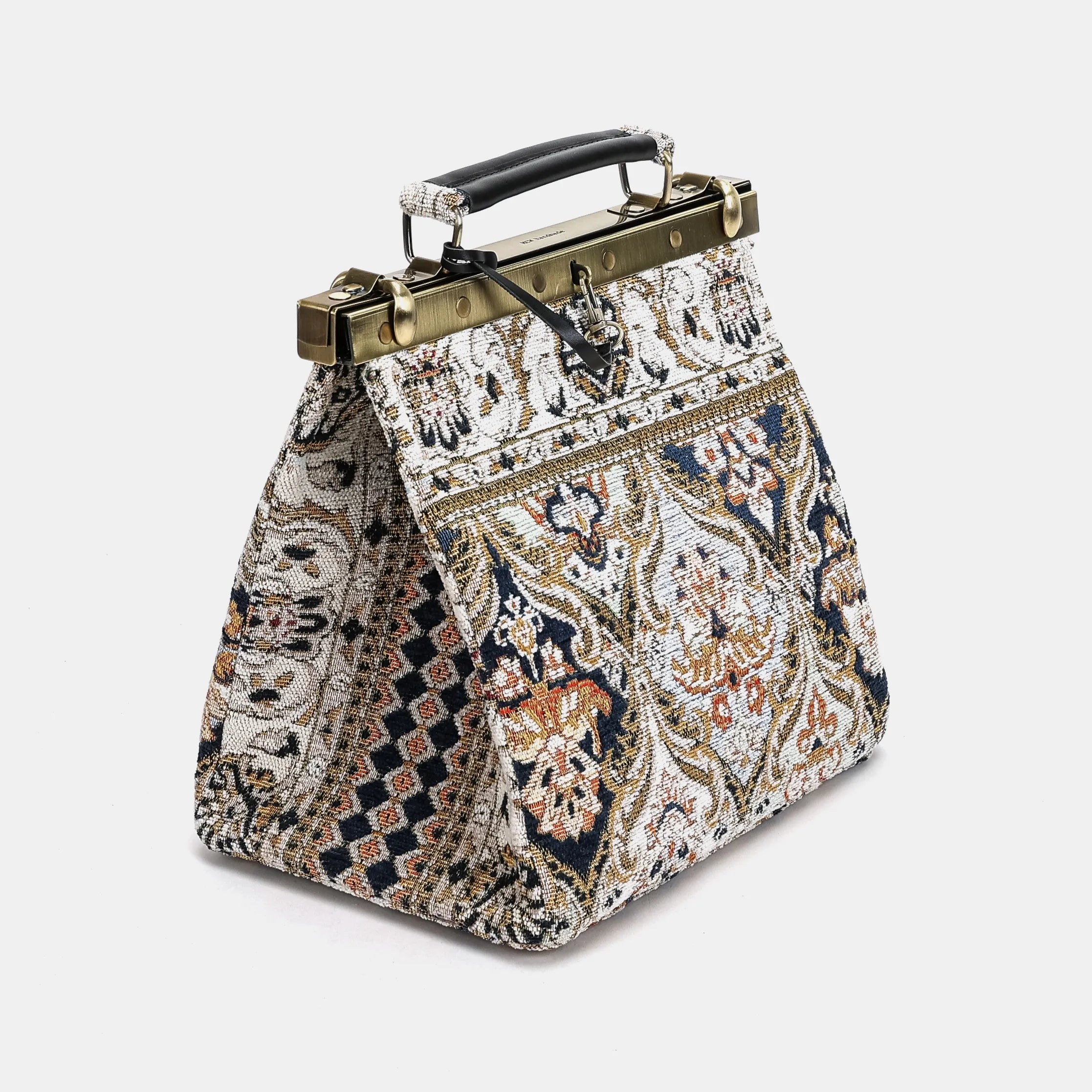 Golden Age Navy Cecile Carpet Purse Gladstone Bag of America side