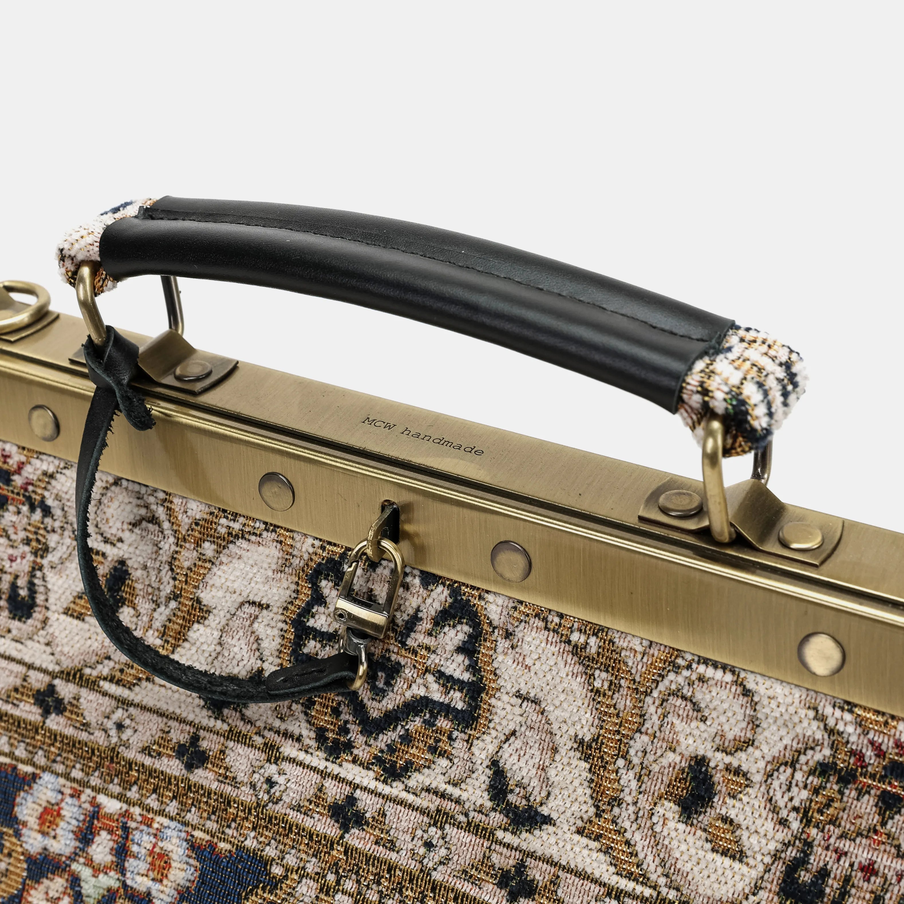 Golden Age Navy Celine Carpet Gladstone Bag of America logo