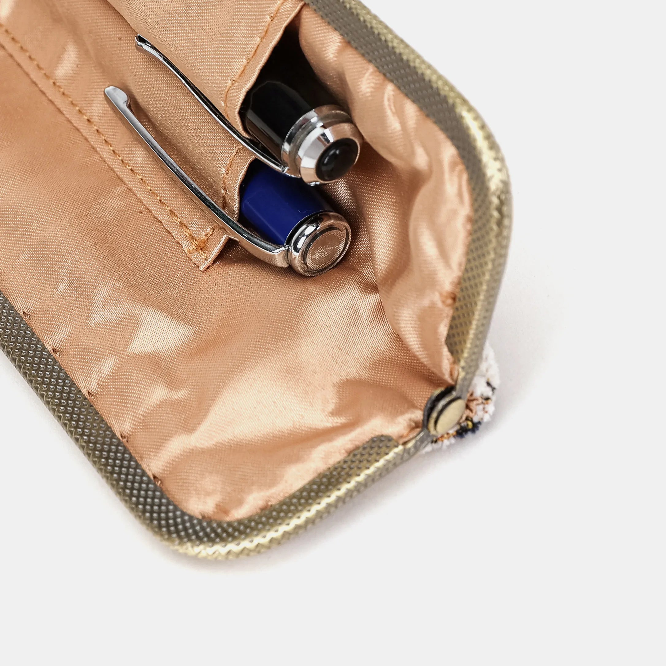 Golden Age Navy Duo Pen Case Carpetbag of America detail