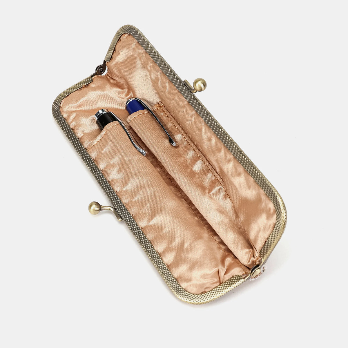Golden Age Navy Duo Pen Case Carpetbag of America open