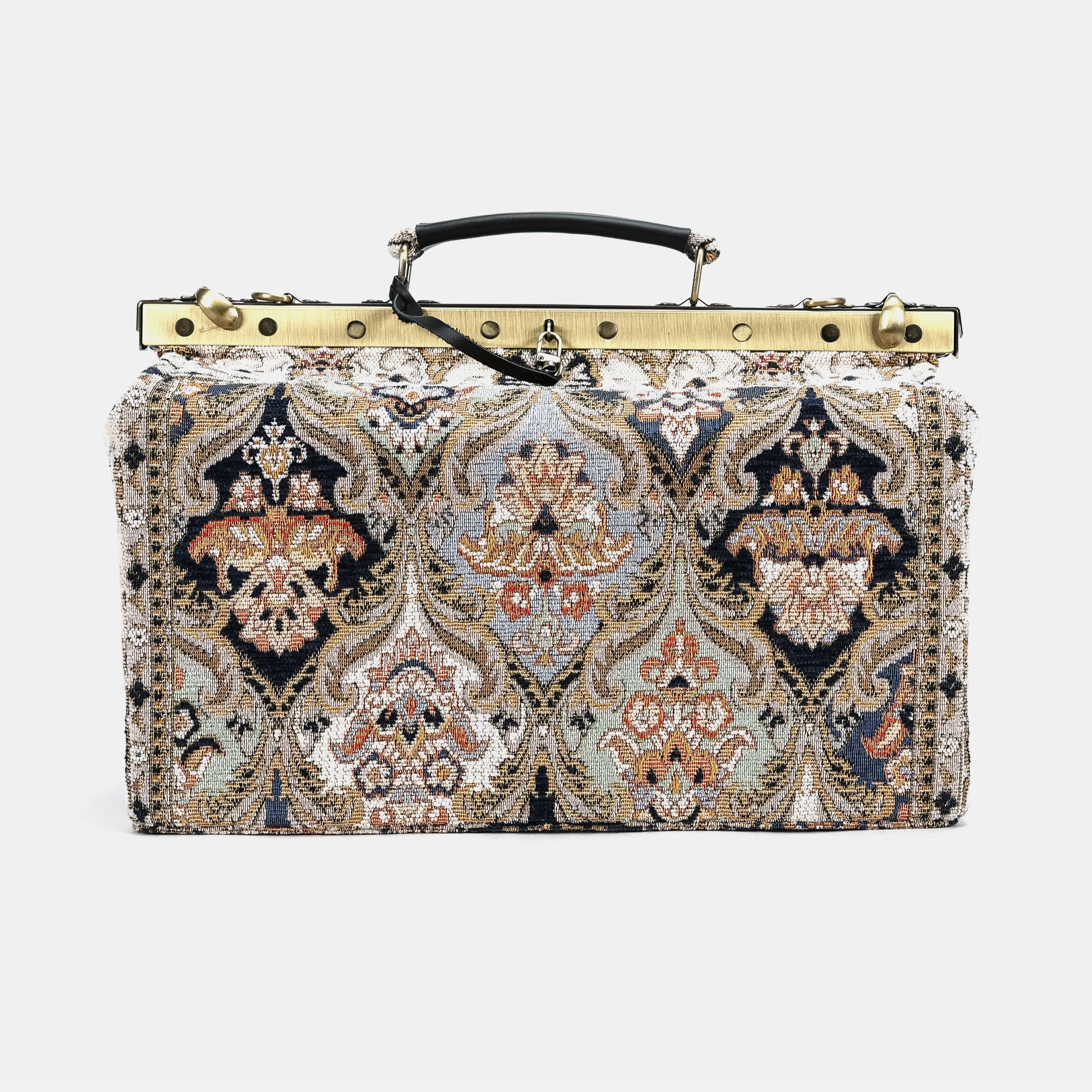 Golden Age Navy Genevieve Carpet Gladstone Bag of America front
