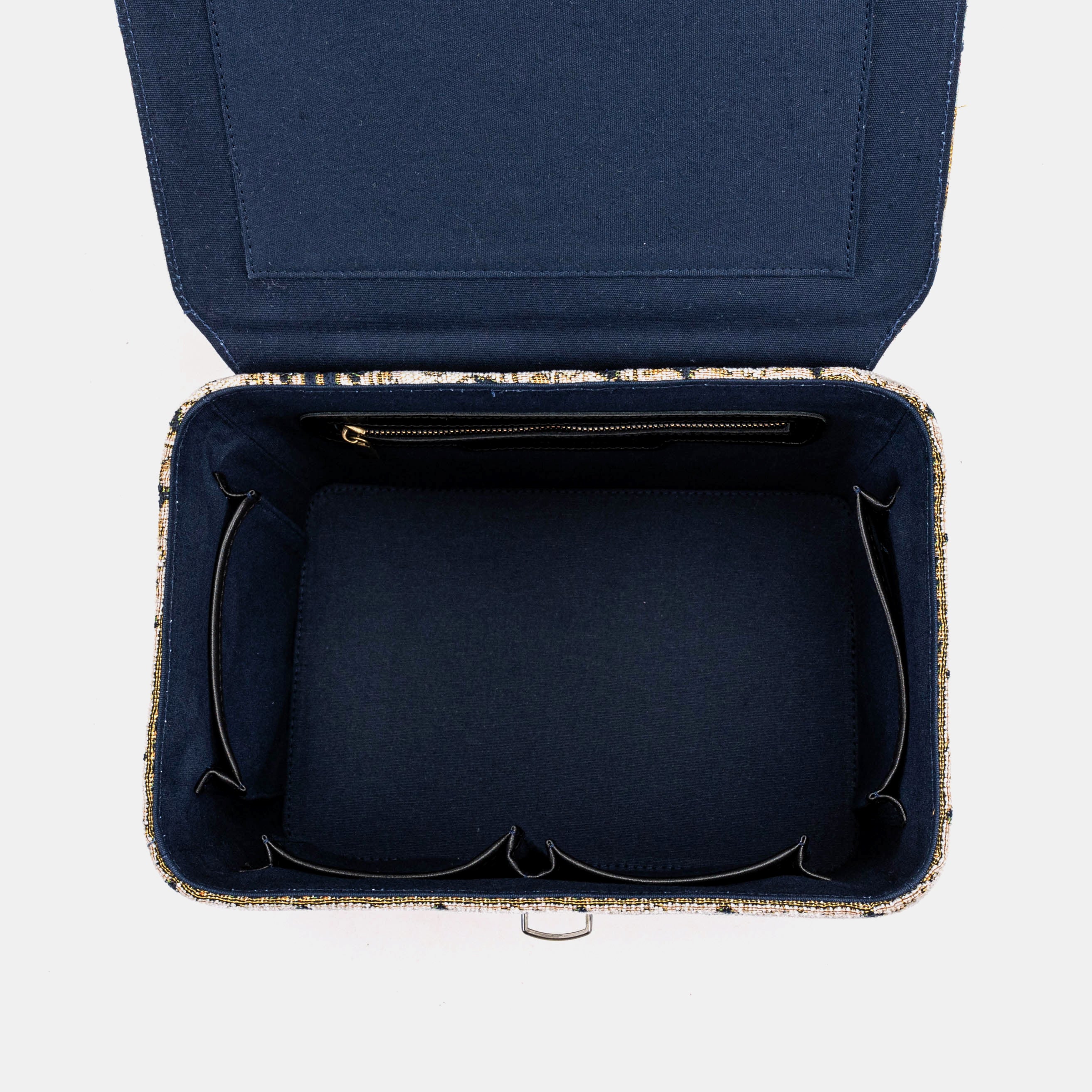 Golden Age Navy Josephine Large Train Case inside