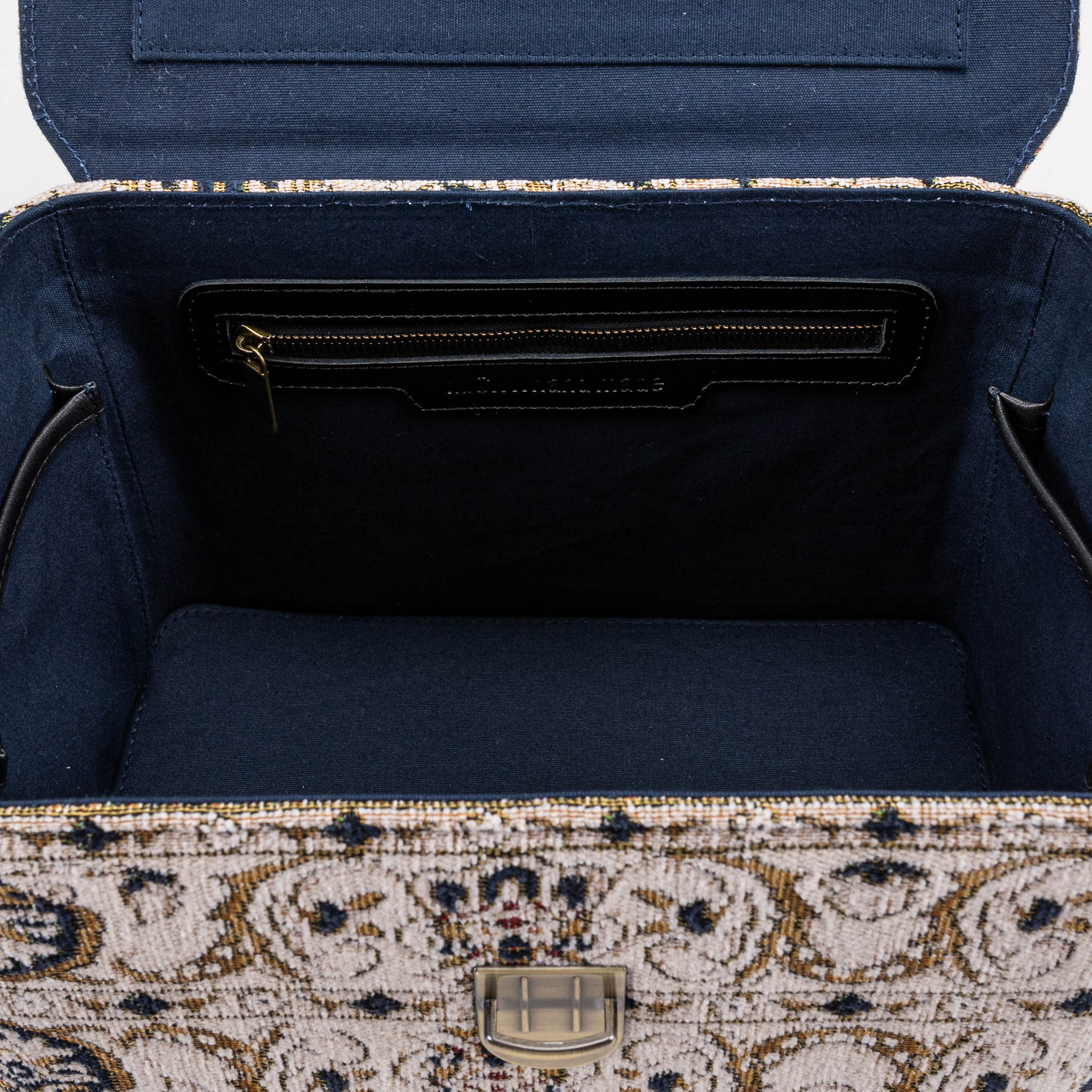Golden Age Navy Josephine Large Train Case open