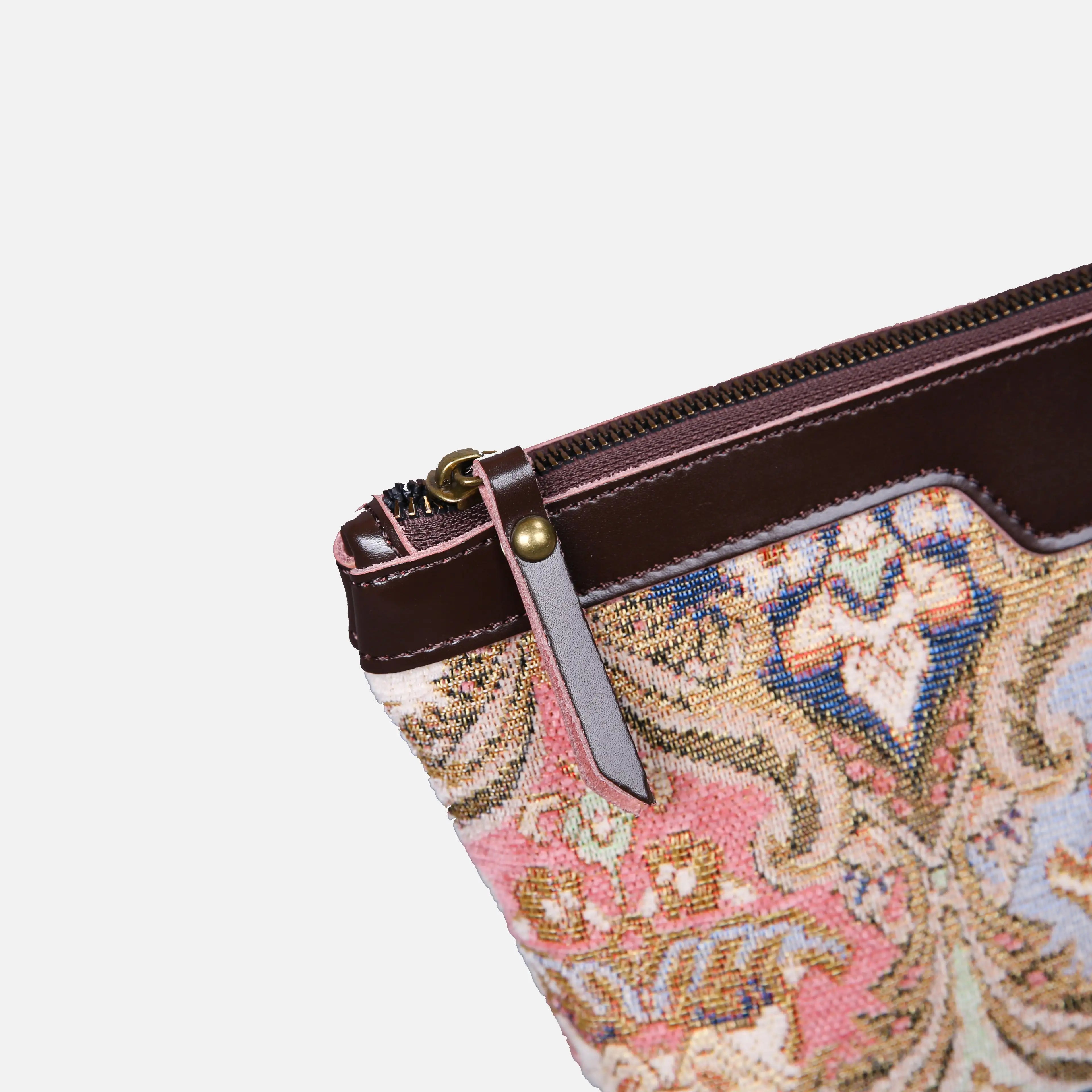 Golden Age Pink Carpet Makeup Bag carpet bag MCW Handmade zipper