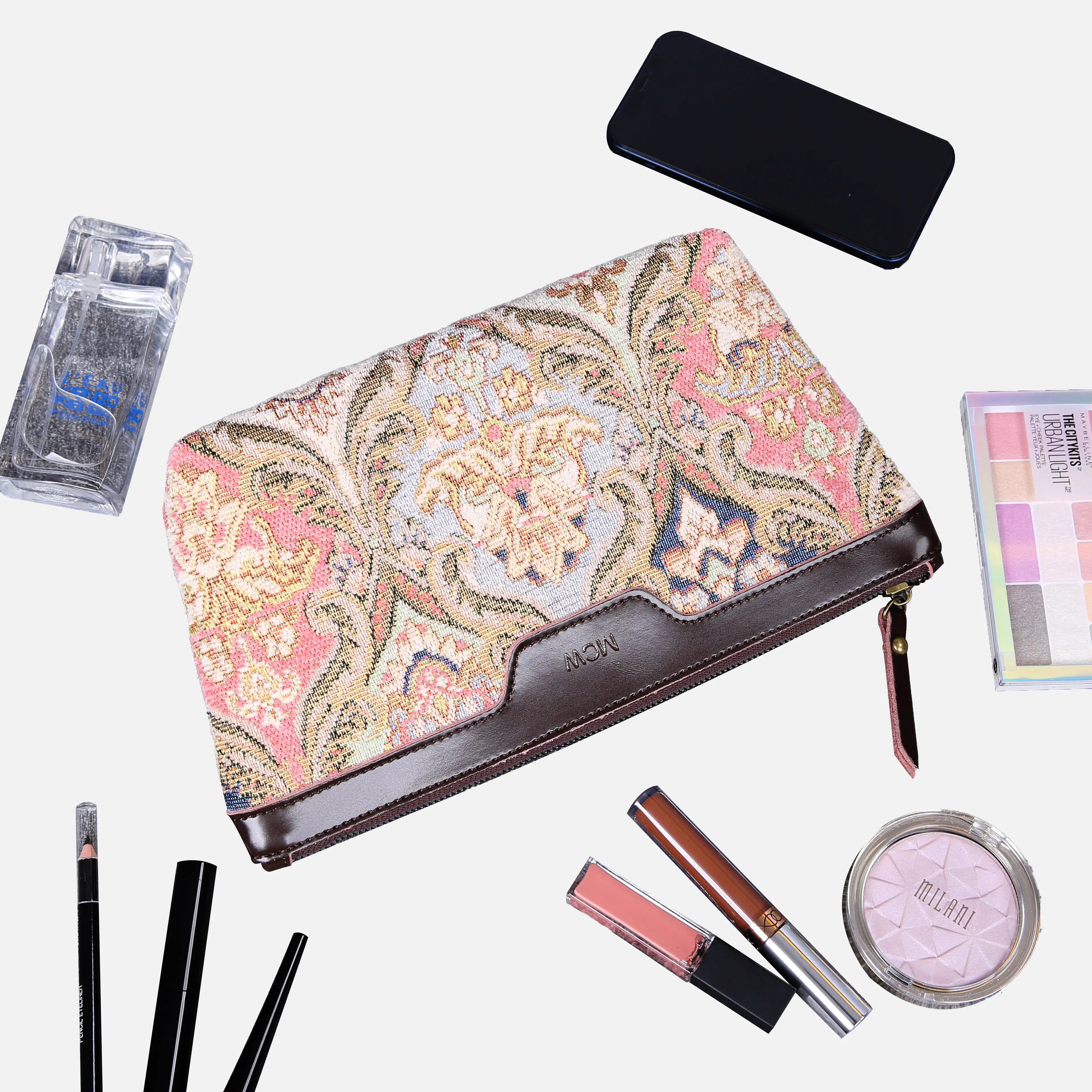 Golden Age Pink Carpet Makeup Bag carpet bag MCW Handmade capacity