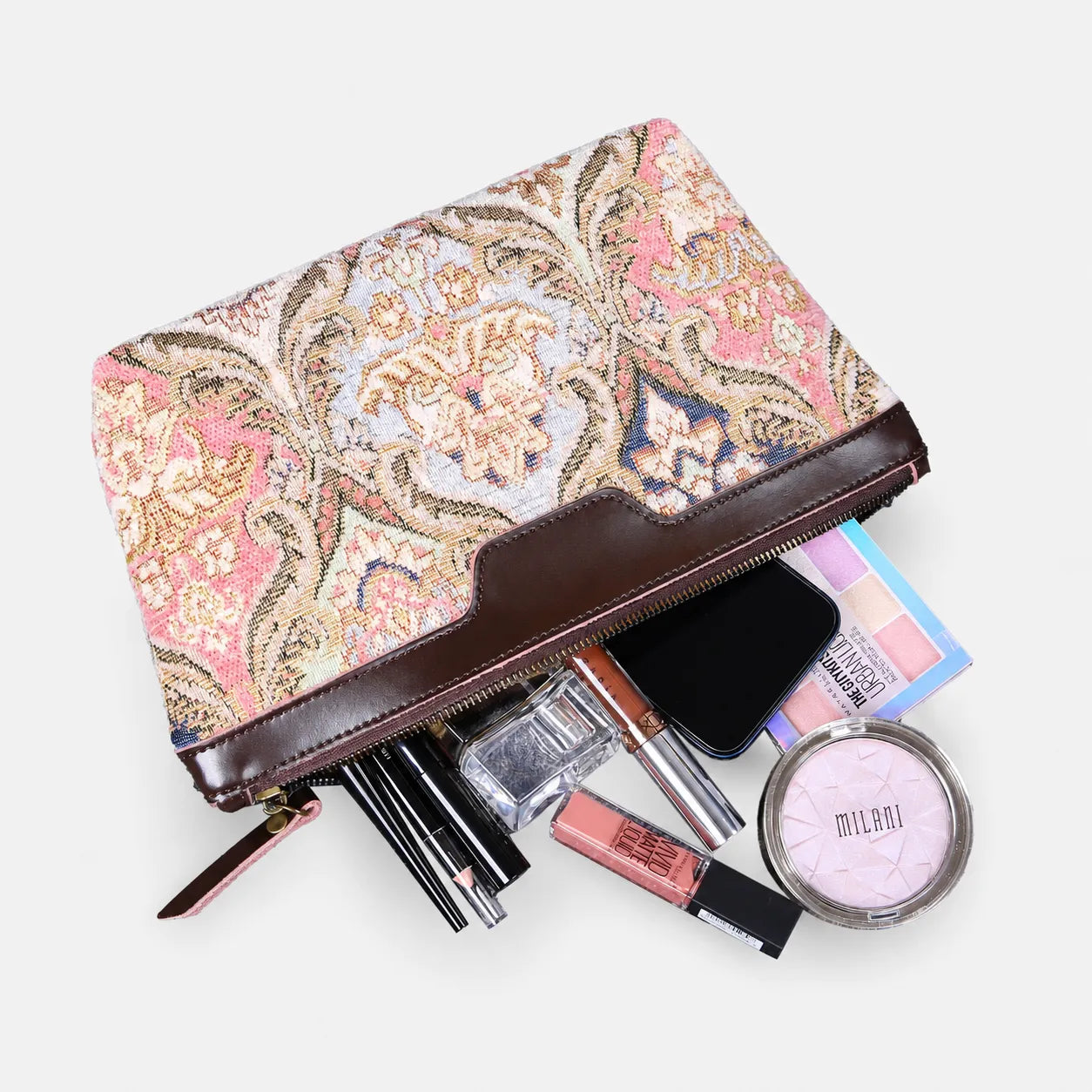 Golden Age Pink Carpet Makeup Bag carpet bag MCW Handmade in use
