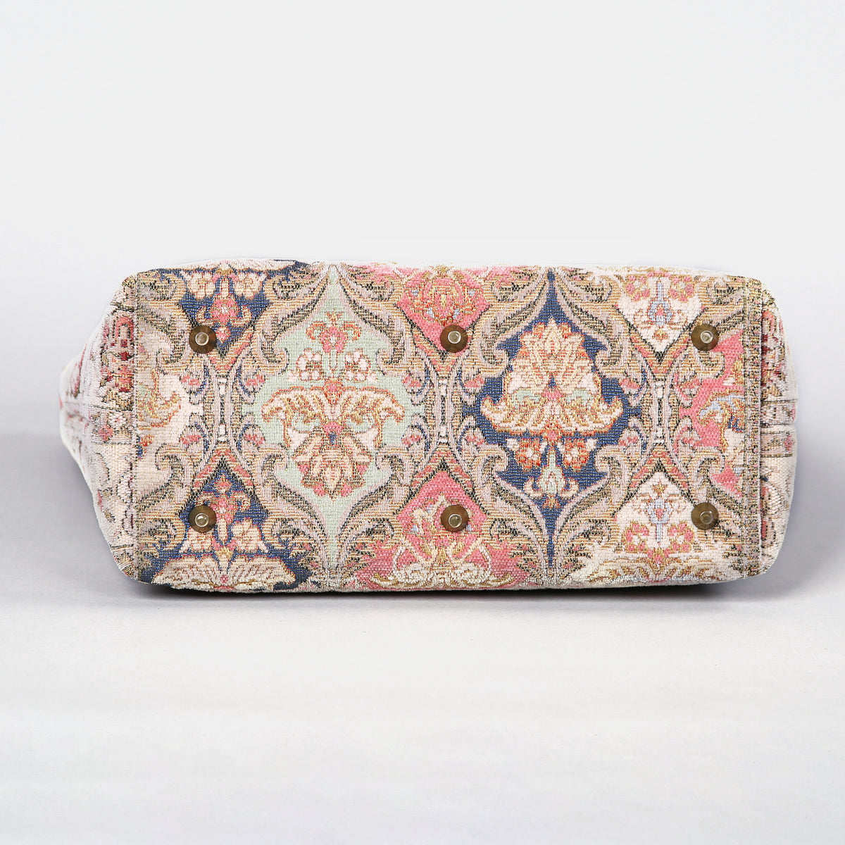 Golden Age Pink Carpet Tote Shopper carpet bag MCW Handmade of America bottom