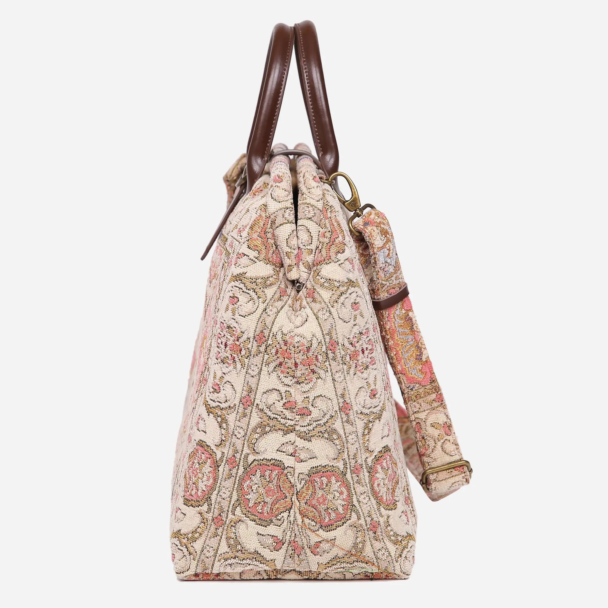 Golden Age Pink Mary Poppins Weekender Carpetbag side
