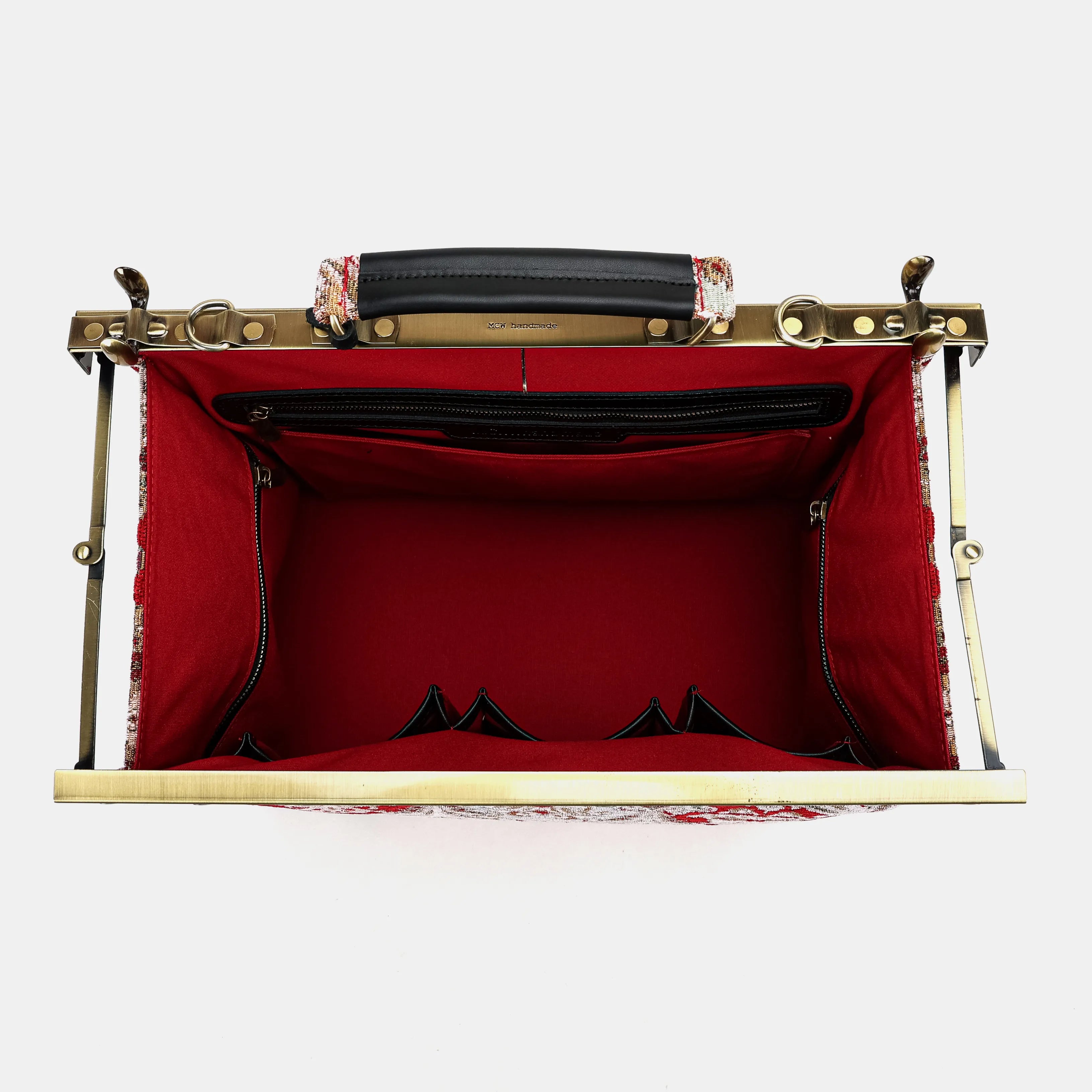 Golden Age Red Celine Carpet Gladstone Bag of America inside