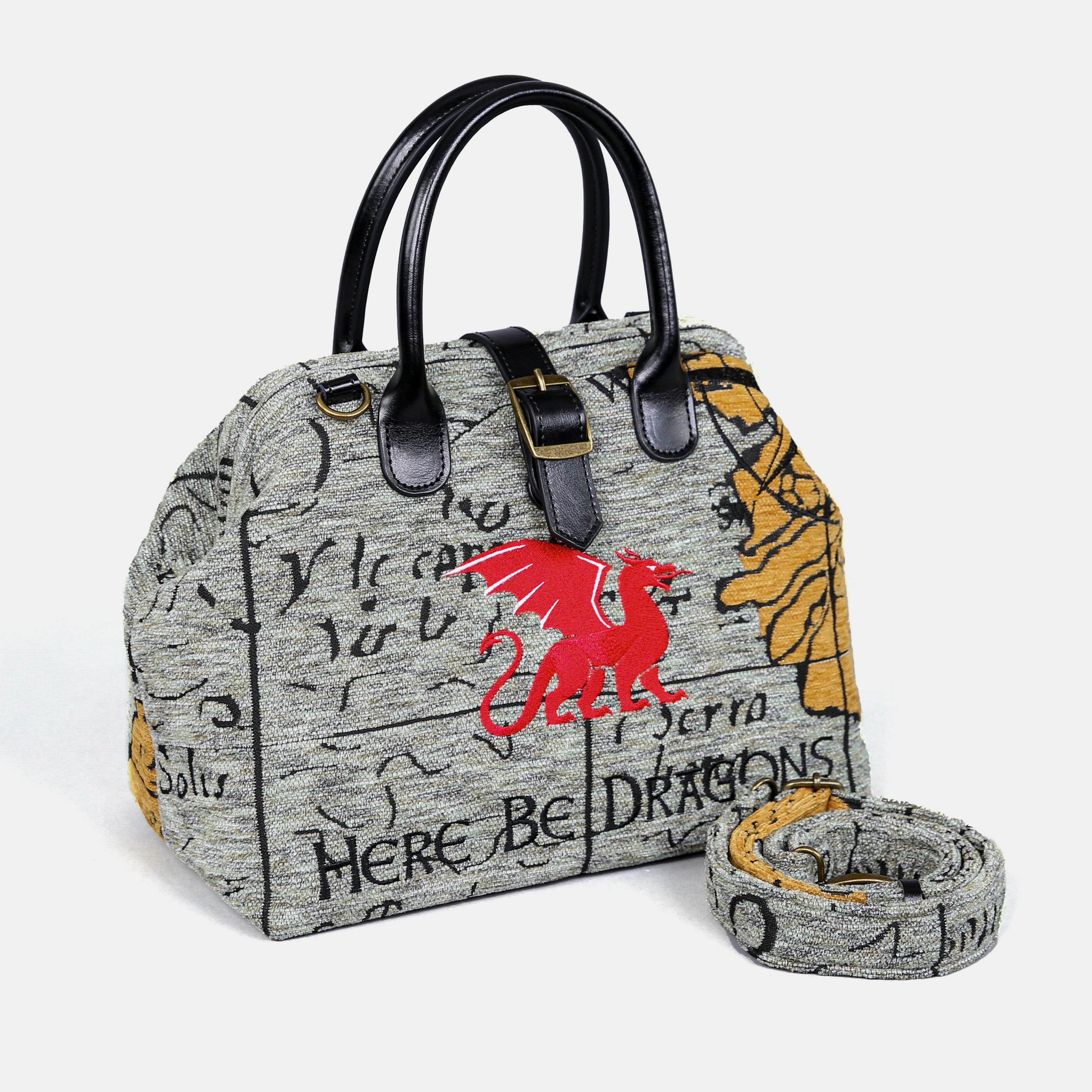 Here Be Dragons Carpet Handbag Purse MCW Handmade of America with strap