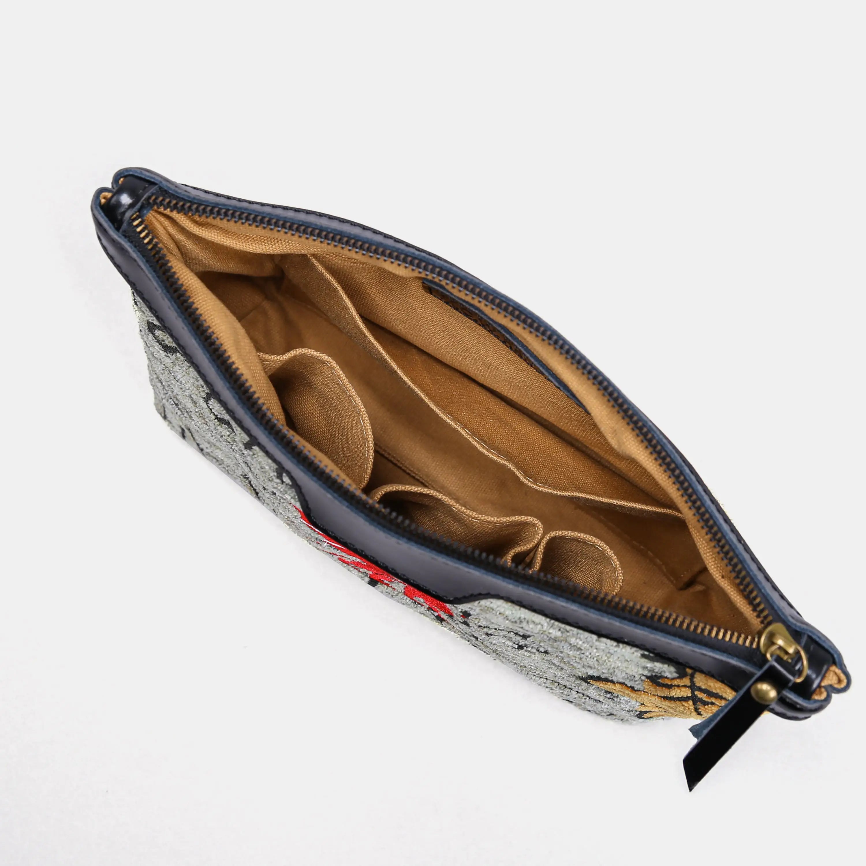 Here Be Dragons Carpet Makeup Bag Carpetbag of America inside