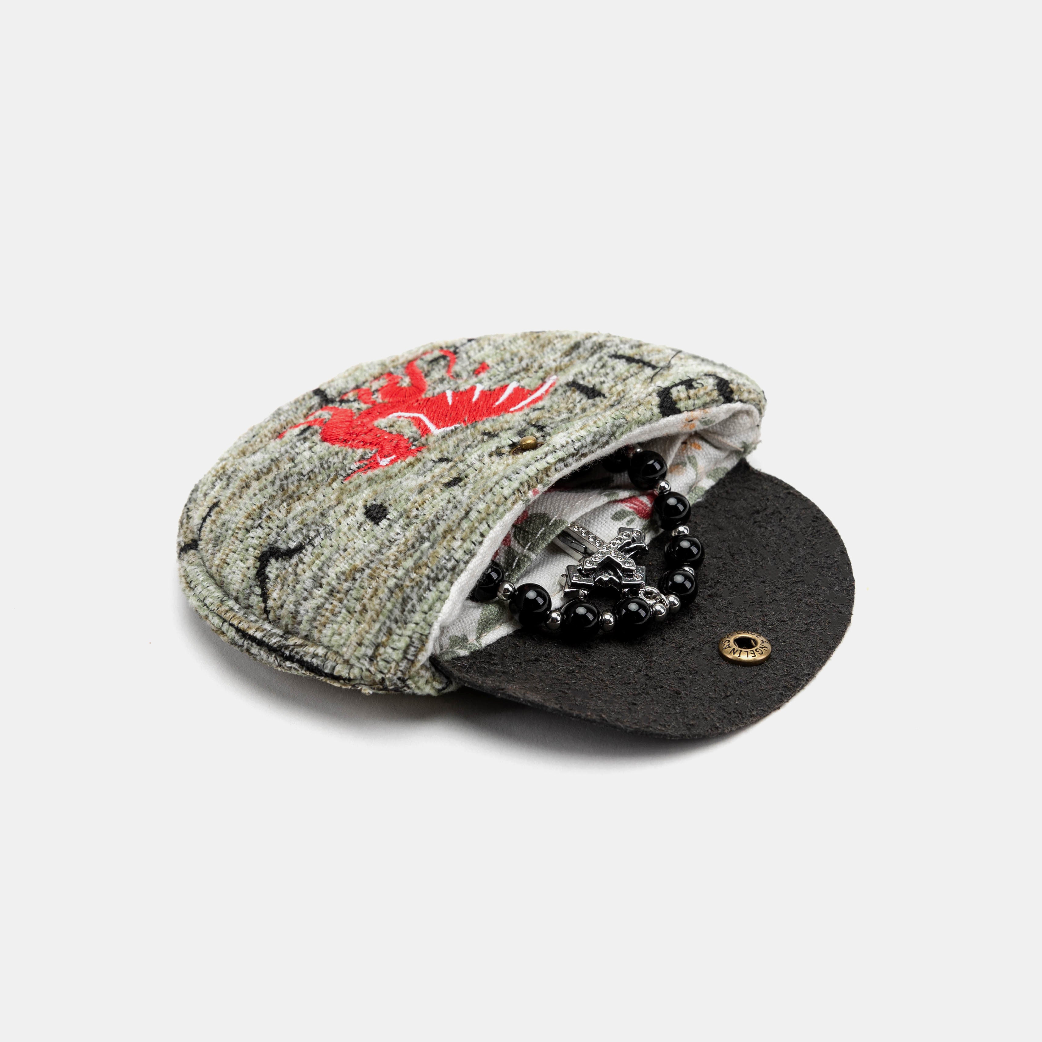 Here Be Dragons Rosary Bag Carpetbag of America in use-2