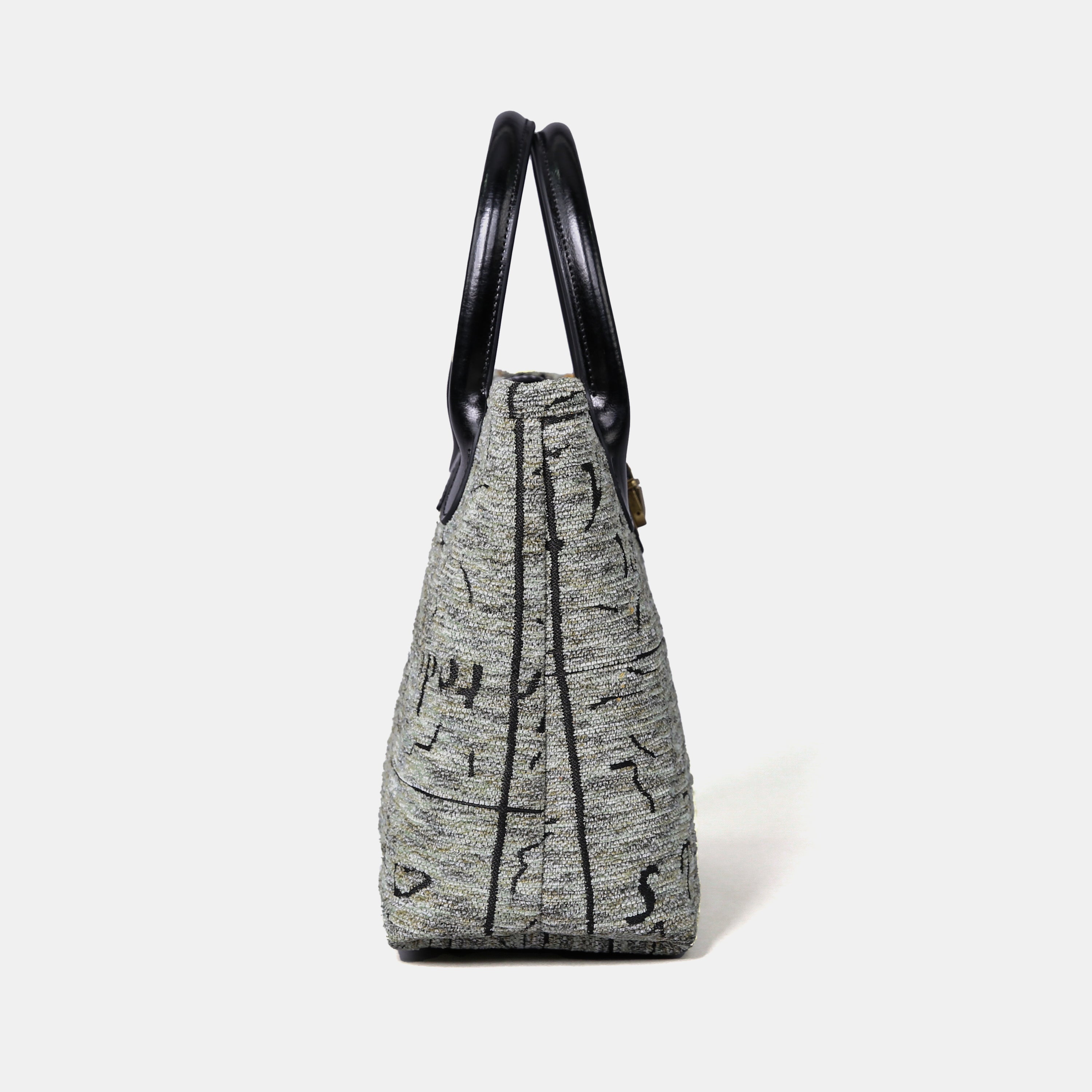Here Be Dragons Tuck Lock Carpet Satchel carpet bag MCW Handmade of America side