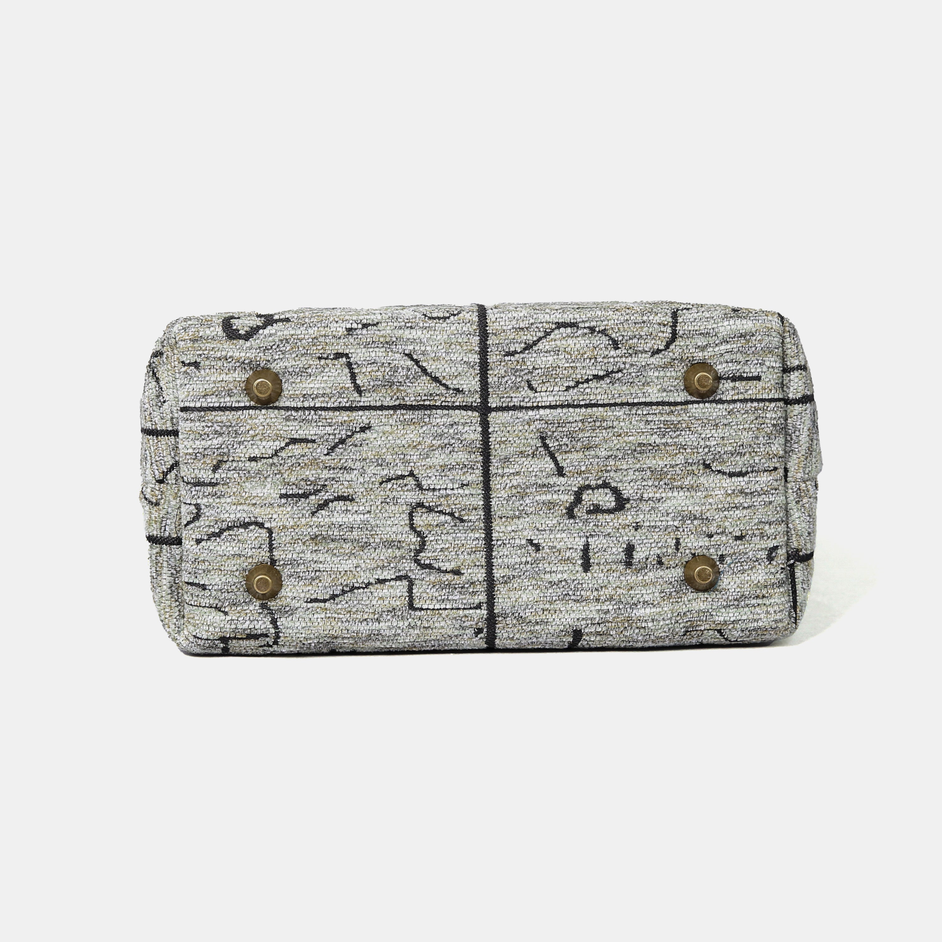 Here Be Dragons Tuck Lock Carpet Satchel carpet bag MCW Handmade of America bottom