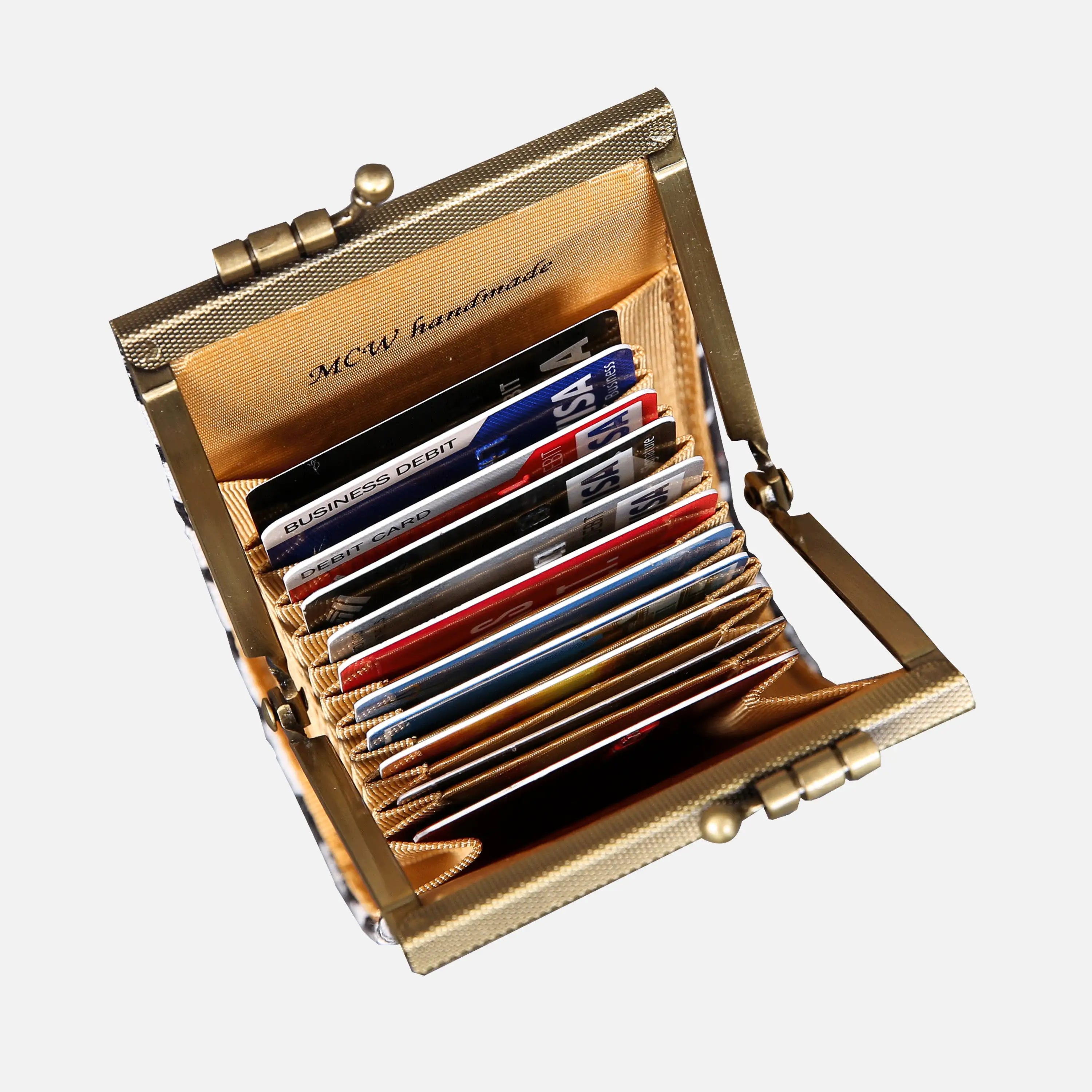 Houndstooth Black Card Wallet  of America 11 slots in use