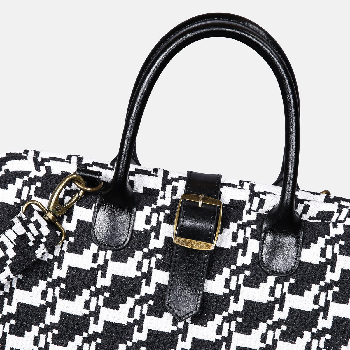 Houndstooth Mary Poppins Weekender Carpet Bag of America buckle