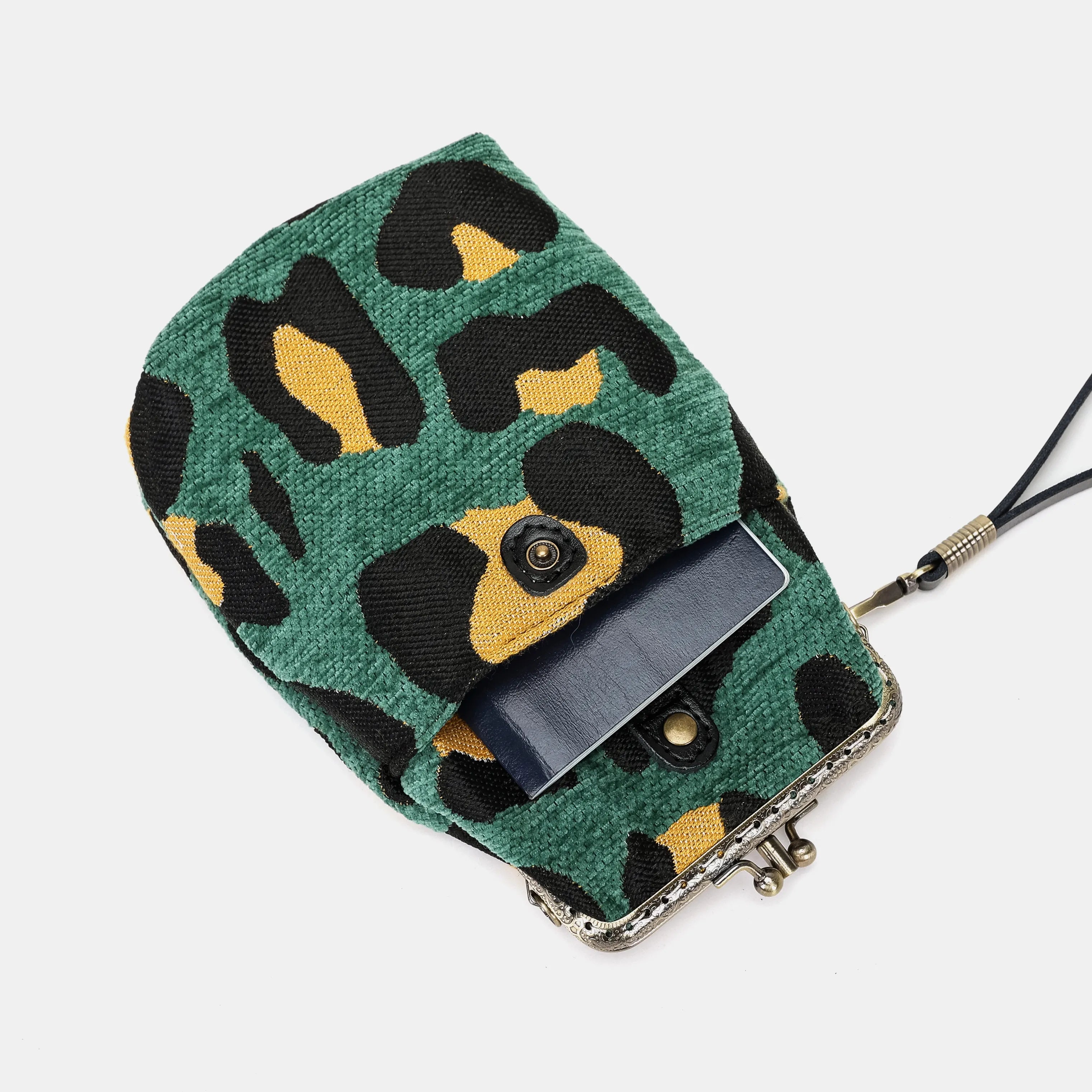 Leopard Green Carpet Phone Case Carpetbag of America with passport