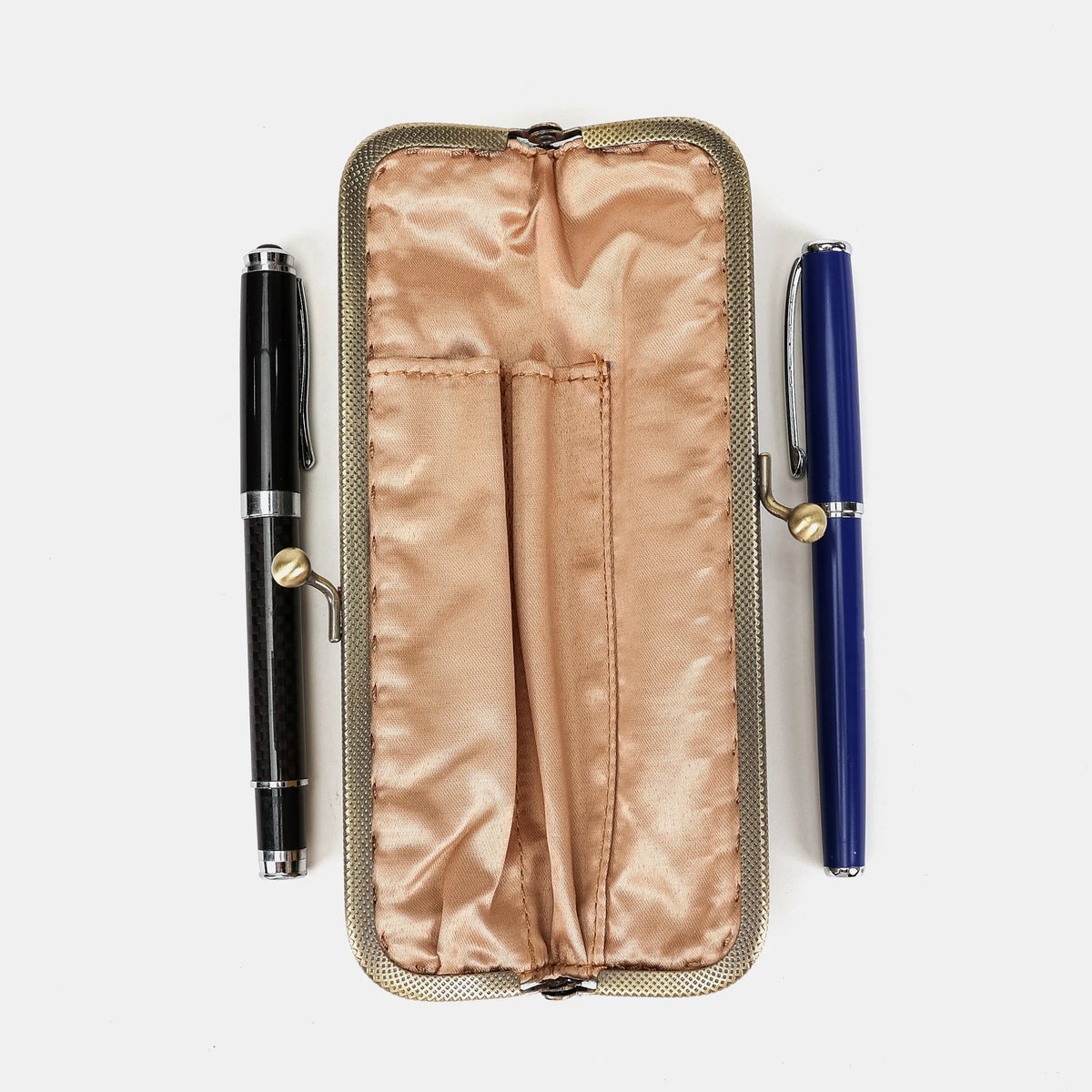 Leopard Green Duo Pen Case Carpetbag of America open