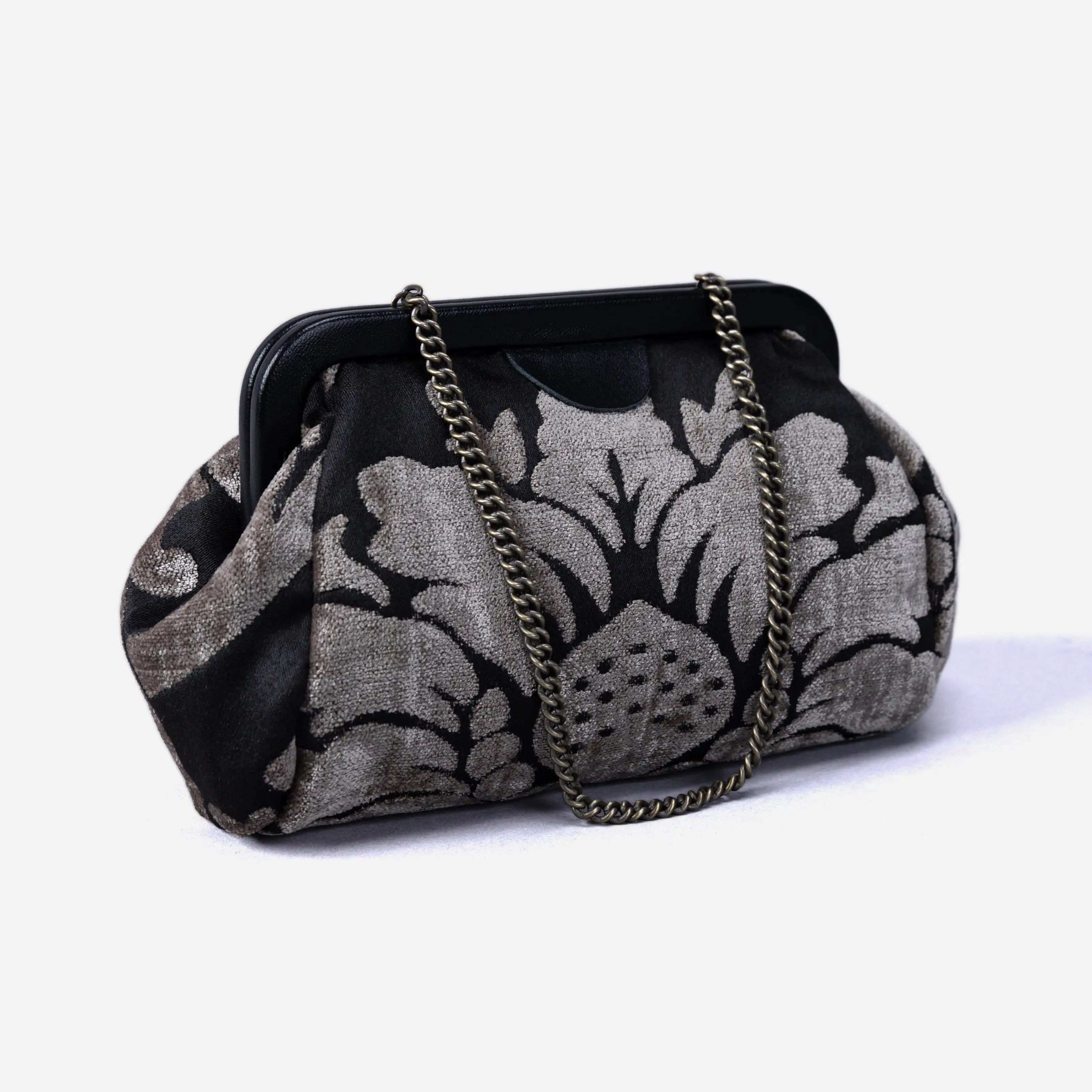 Luxury Damask Ivory Evening Bag Clutch