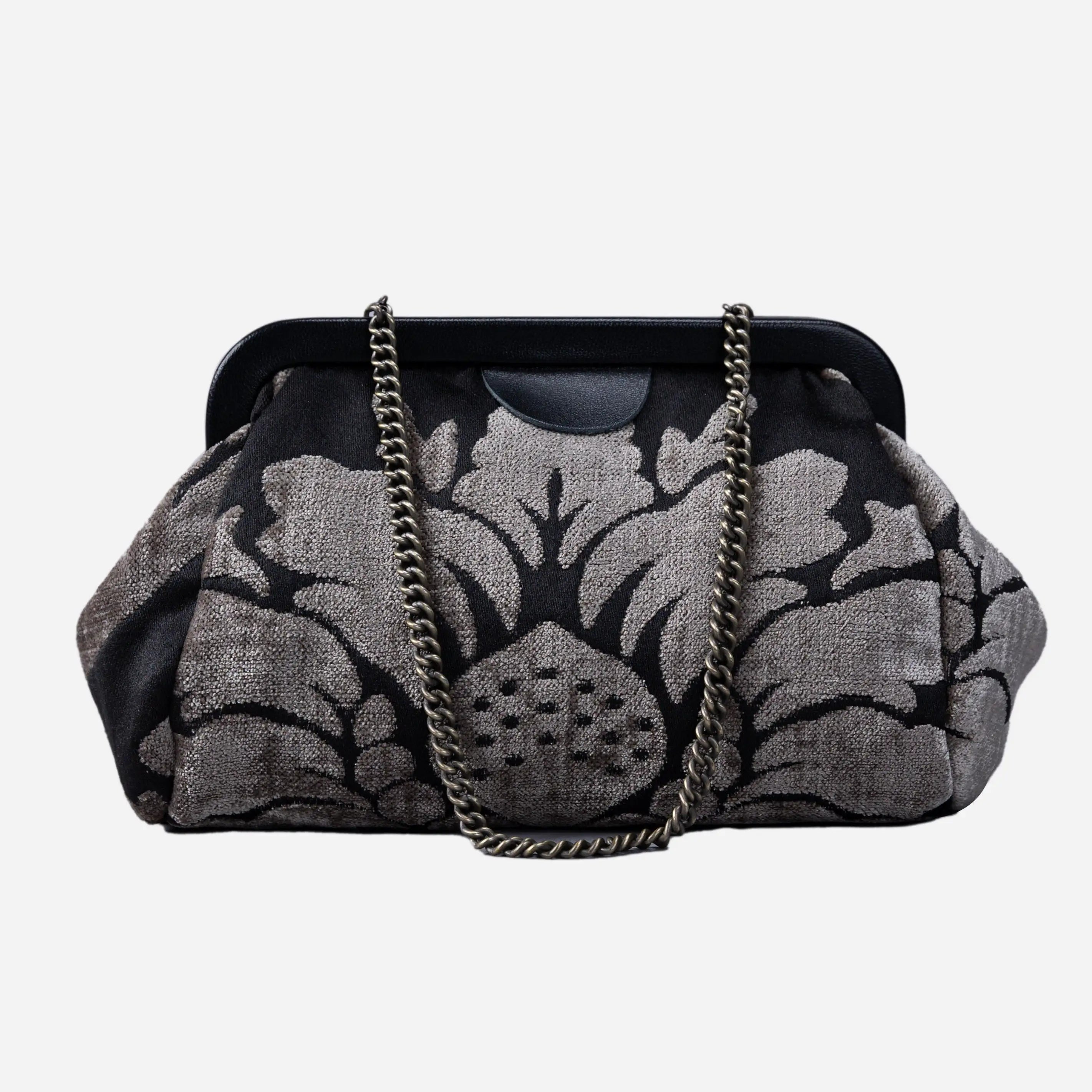 Luxury Damask Ivory Evening Bag Clutch