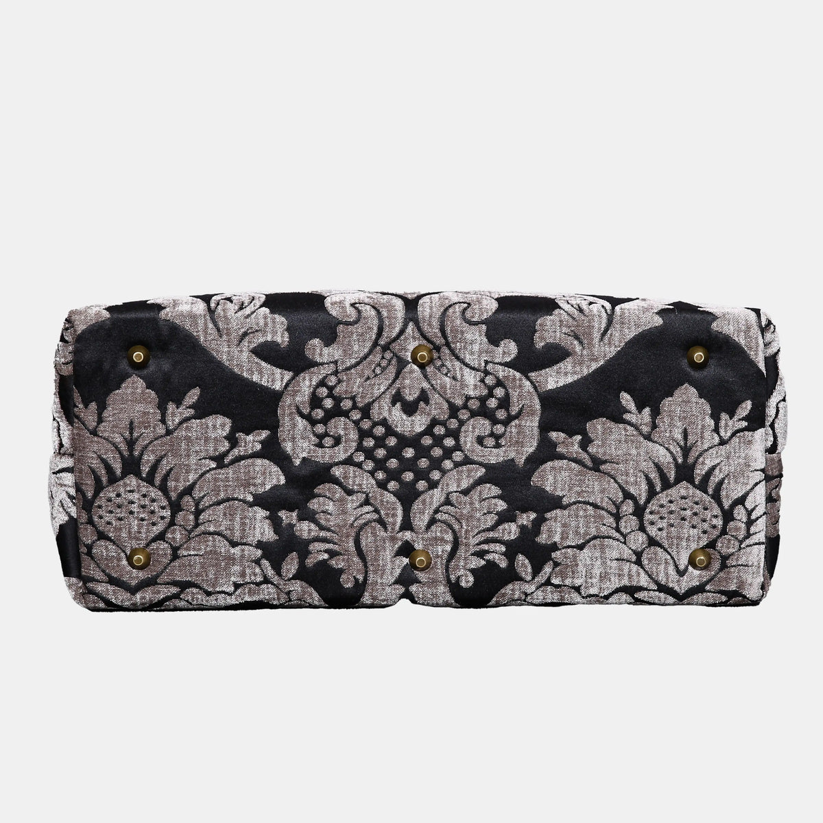 Luxury Damask Ivory Mary Poppins Weekender Carpetbag of America bottom